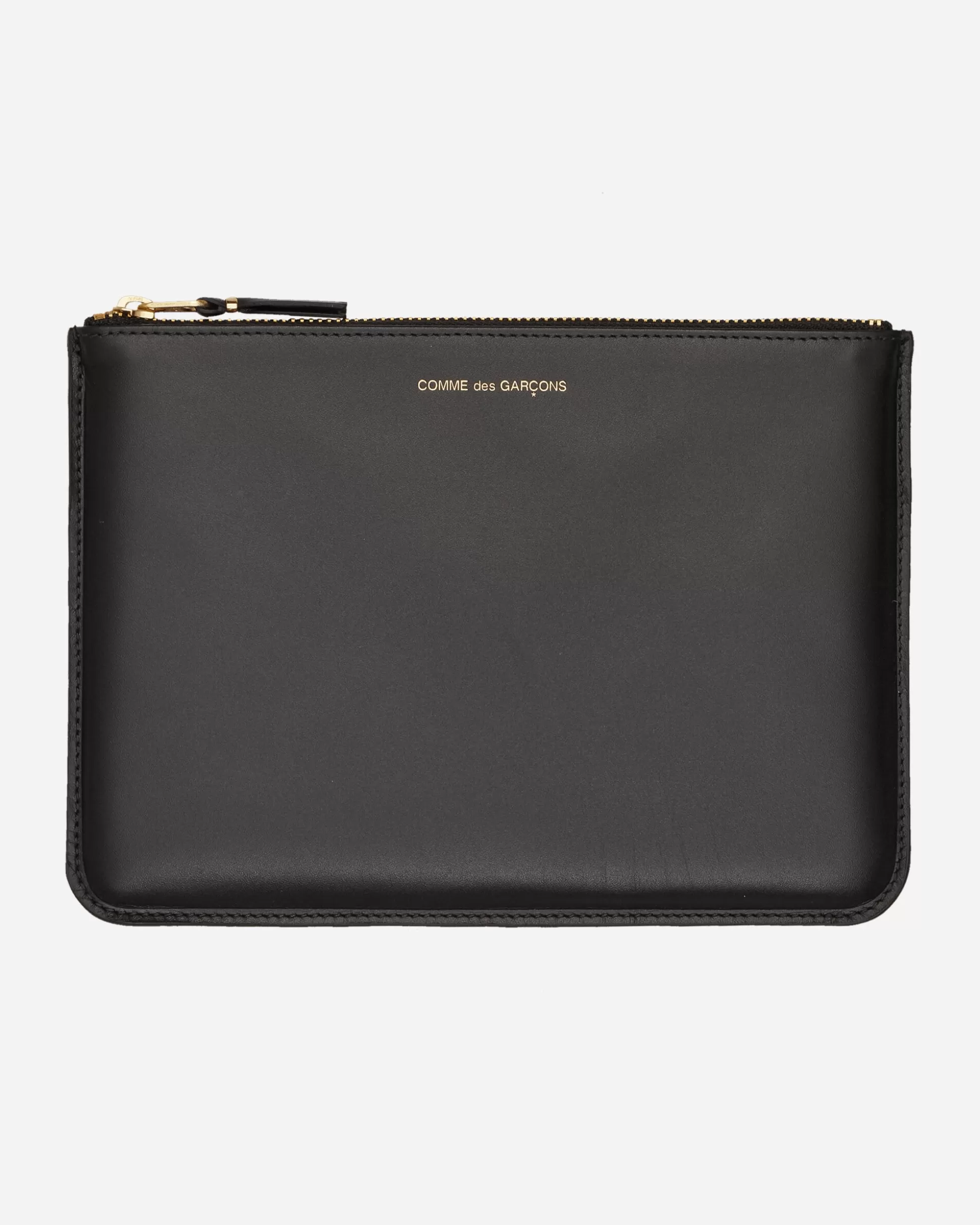 Comme Des Garçons Wallet Classic Print Leather Pouch Black Clearance