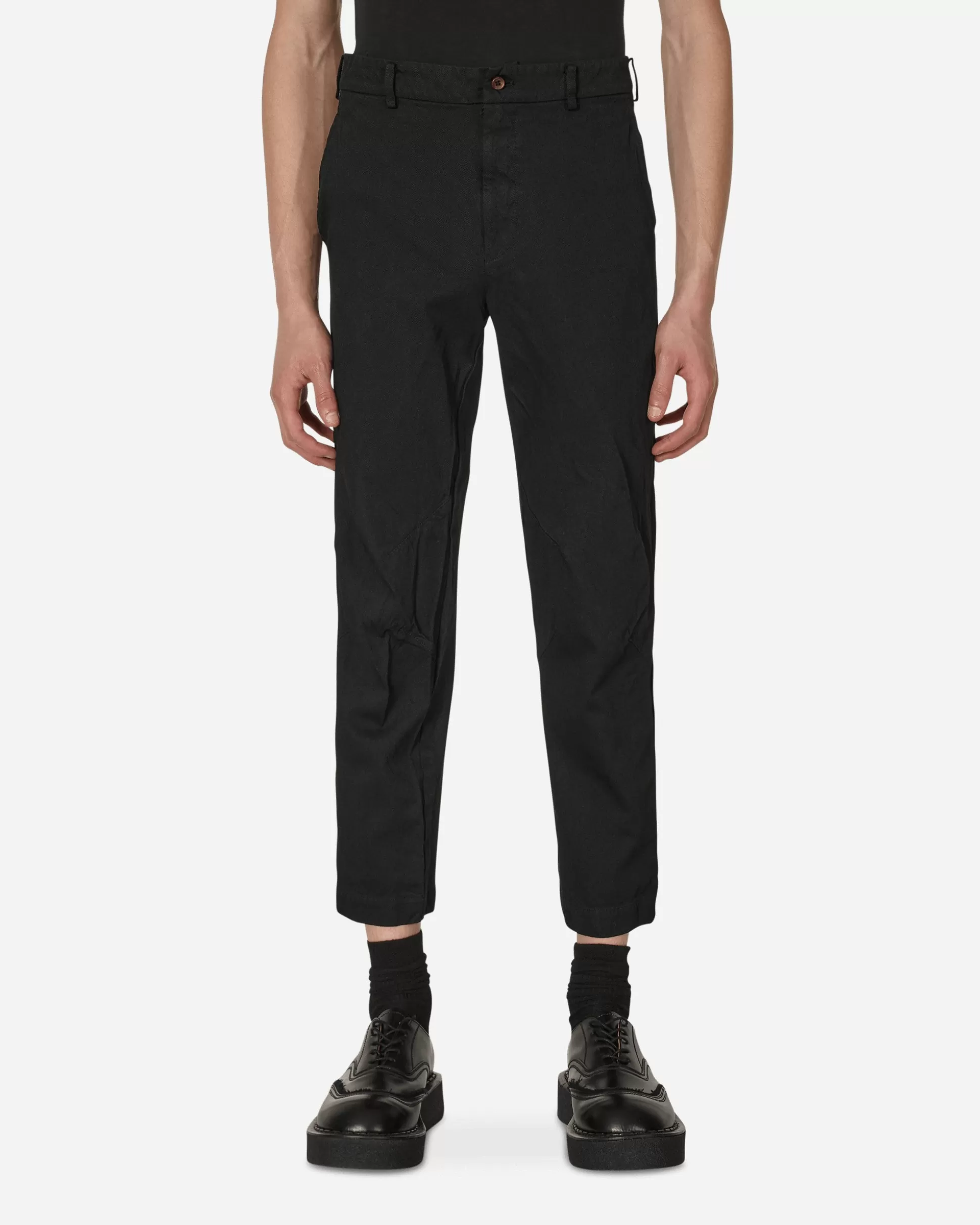 Comme Des Garçons Black Crumpled Polyester Pants Black Cheap