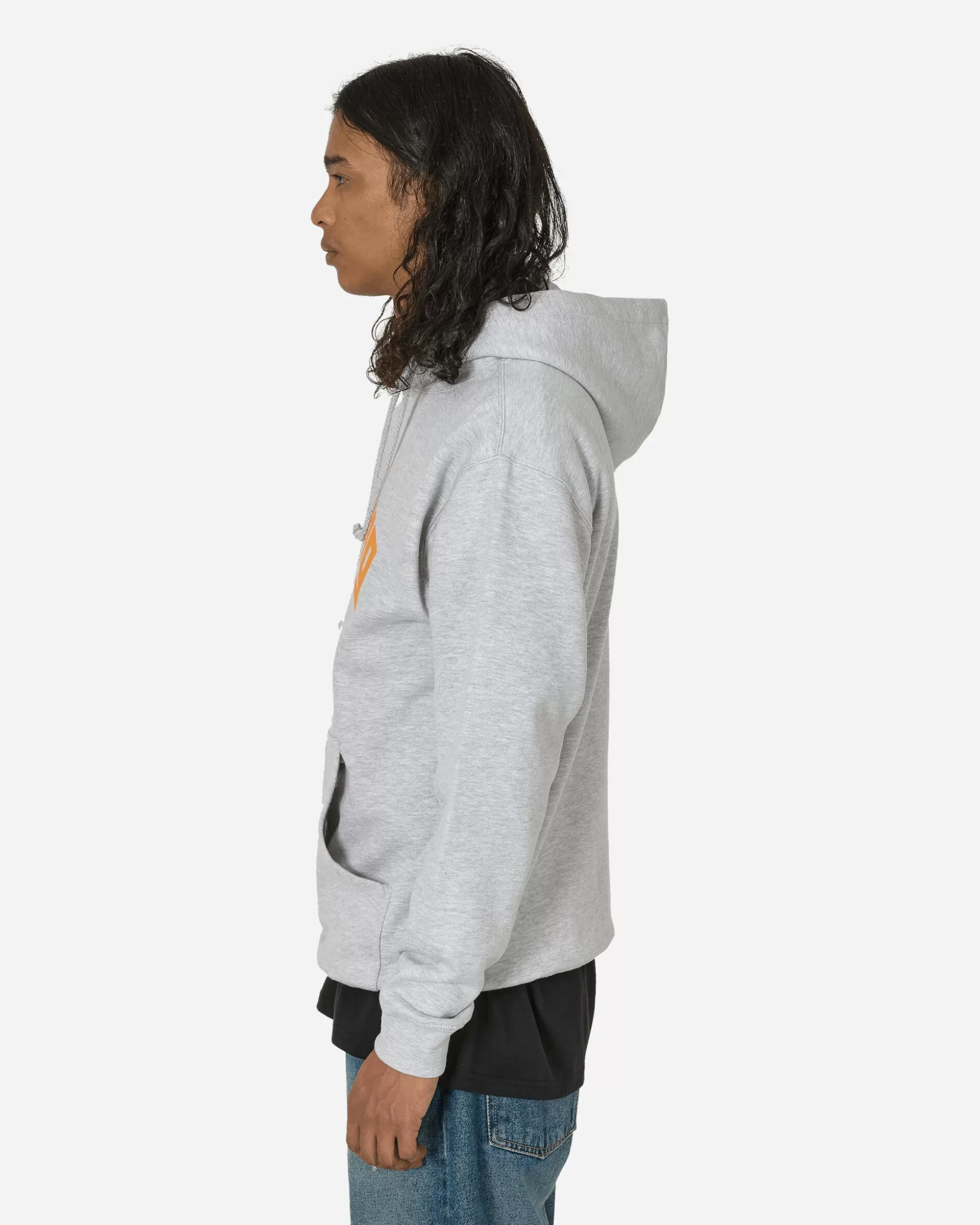 aNYthing Curved Logo Hoodie Heather Grey Discount