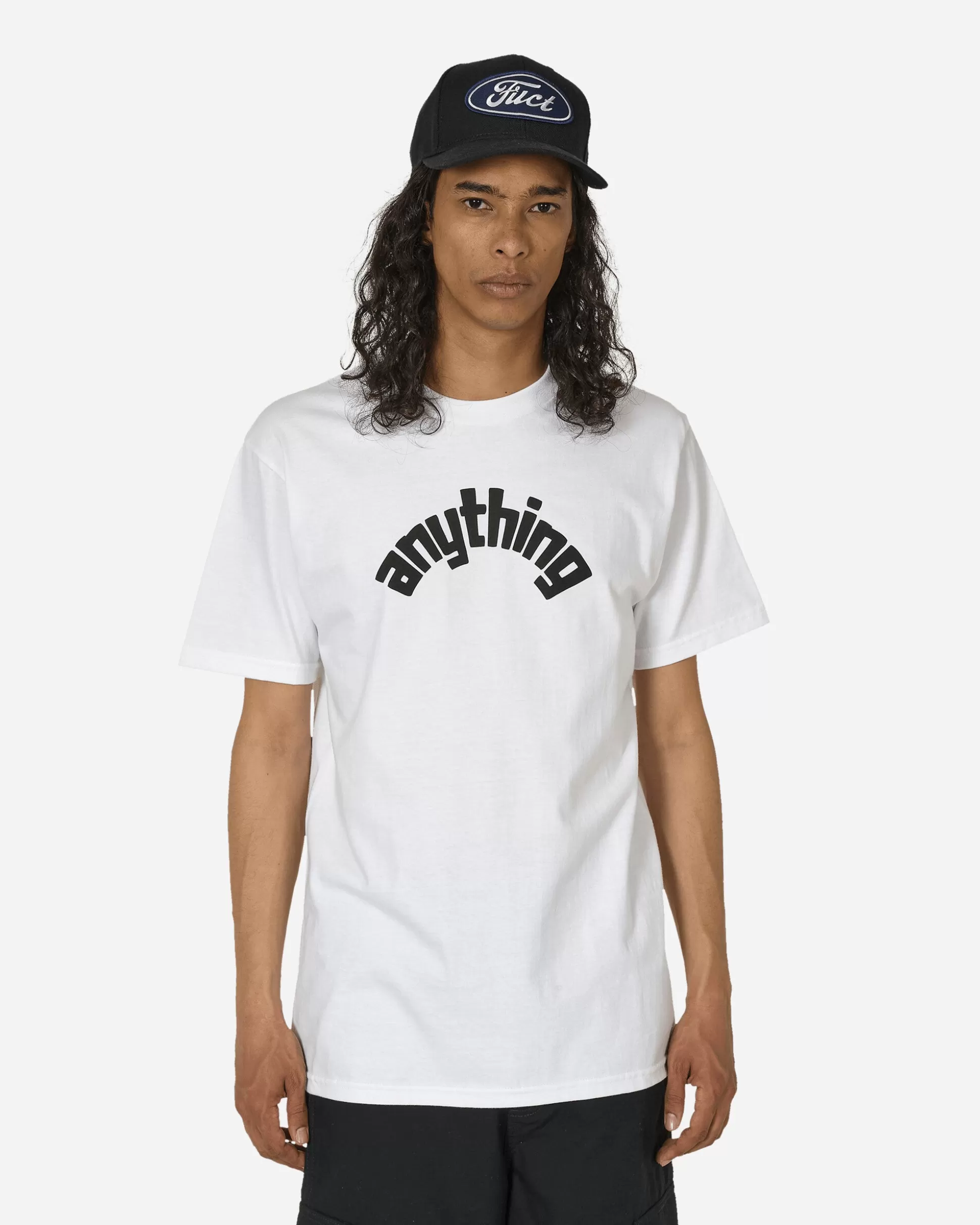 aNYthing Curved Logo T-Shirt White / Black Cheap
