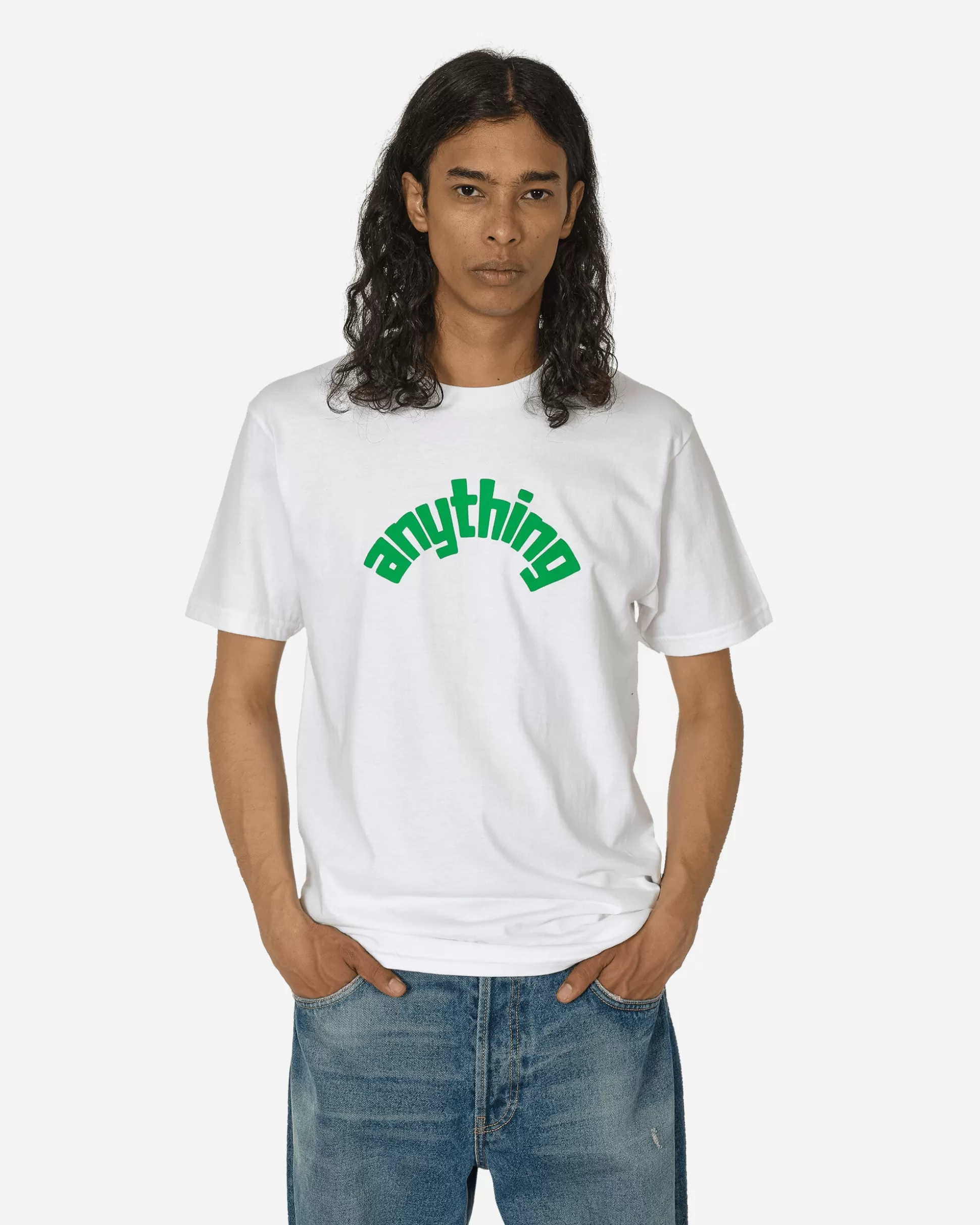 aNYthing Curved Logo T-Shirt White / Green Store