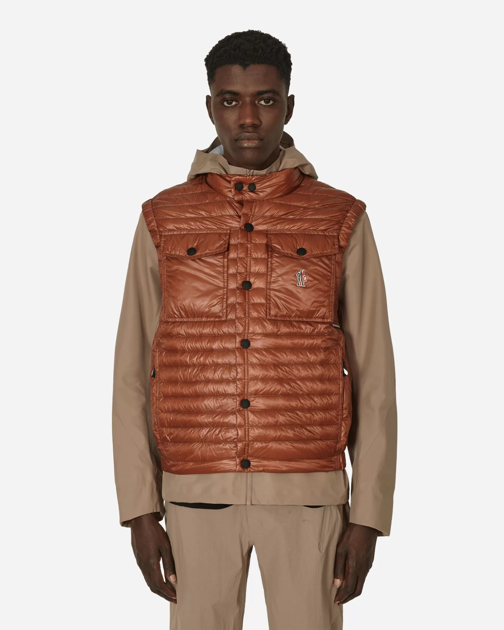 Moncler Grenoble Day-Namic Ollon Down Vest Brown Best Sale