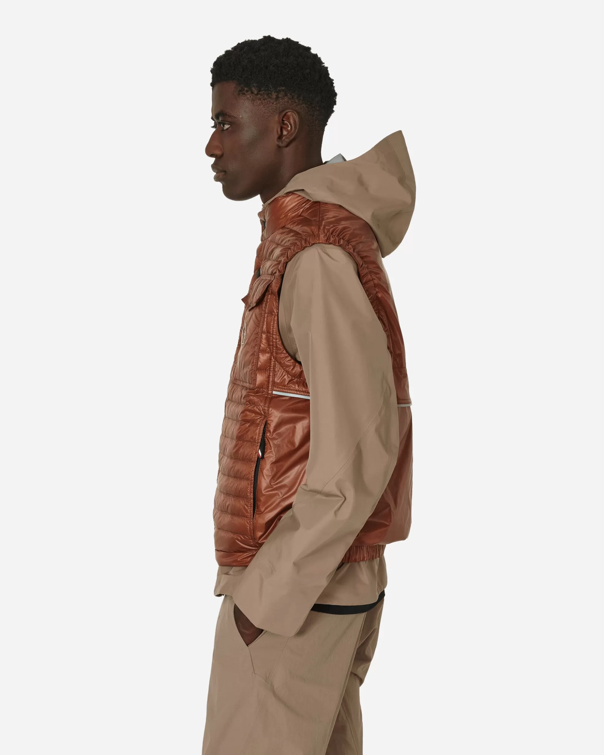 Moncler Grenoble Day-Namic Ollon Down Vest Brown Best Sale