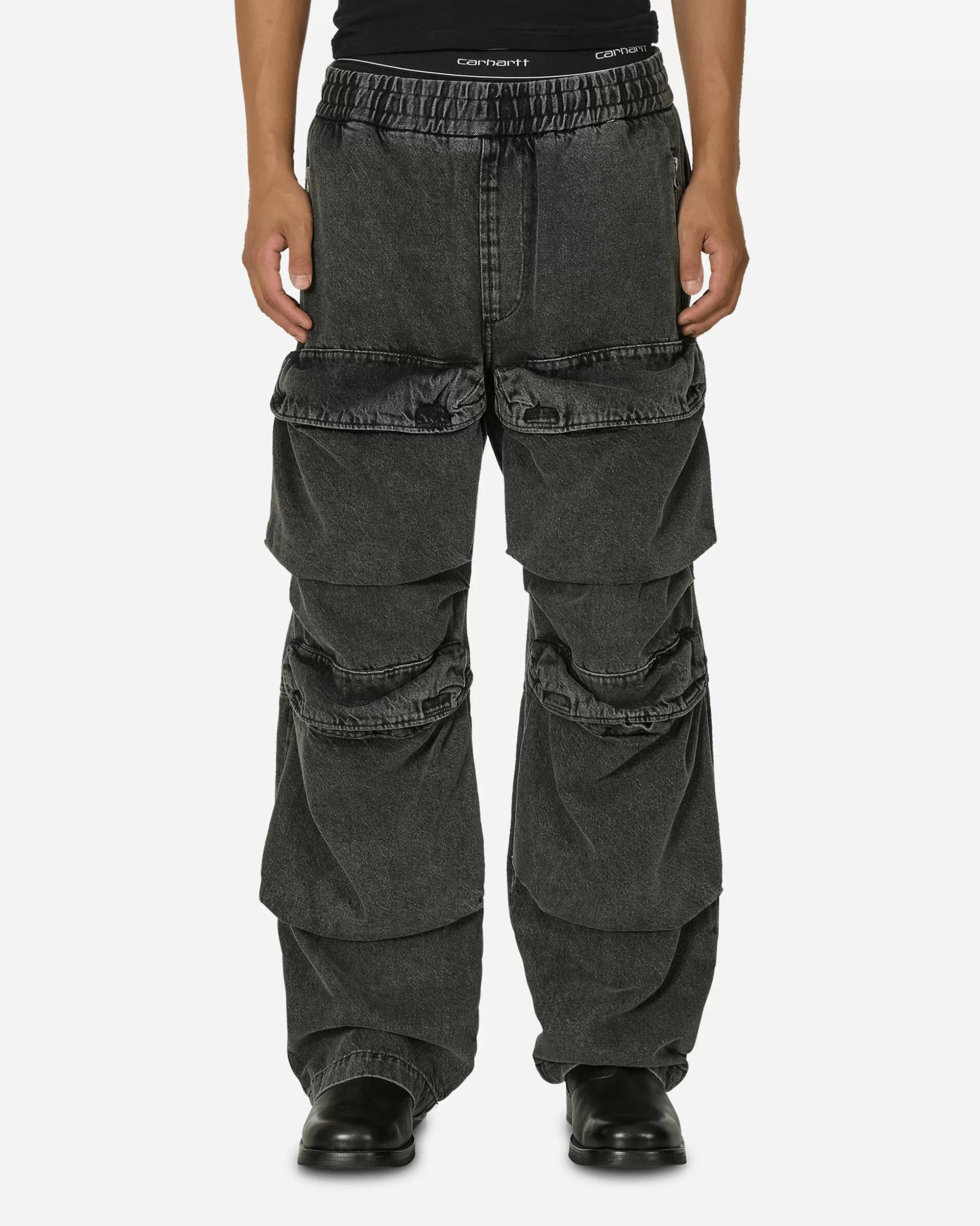 Diesel Denim Cargo Pants Black Clearance