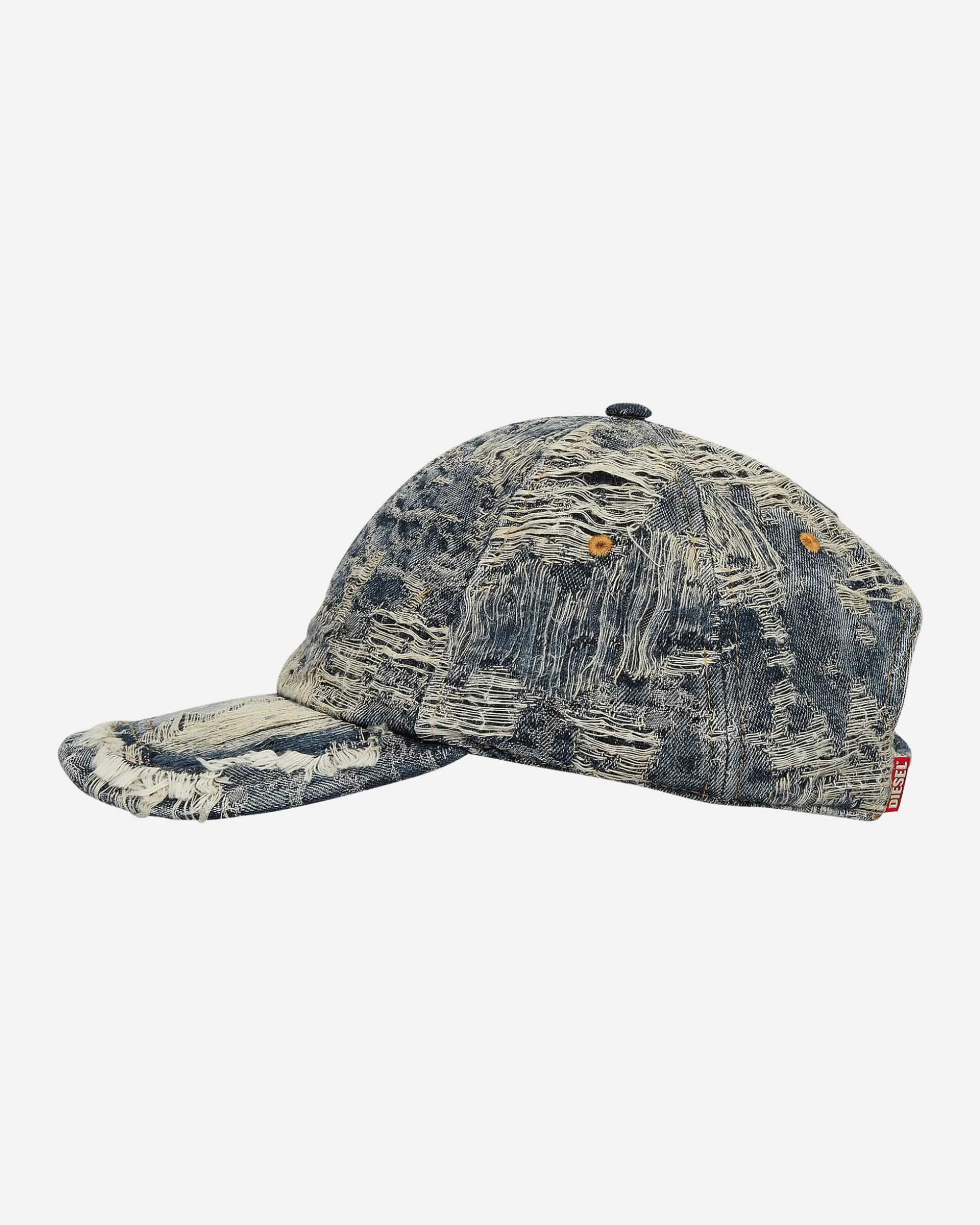 Diesel Distressed Denim Baseball Cap Blue Outlet