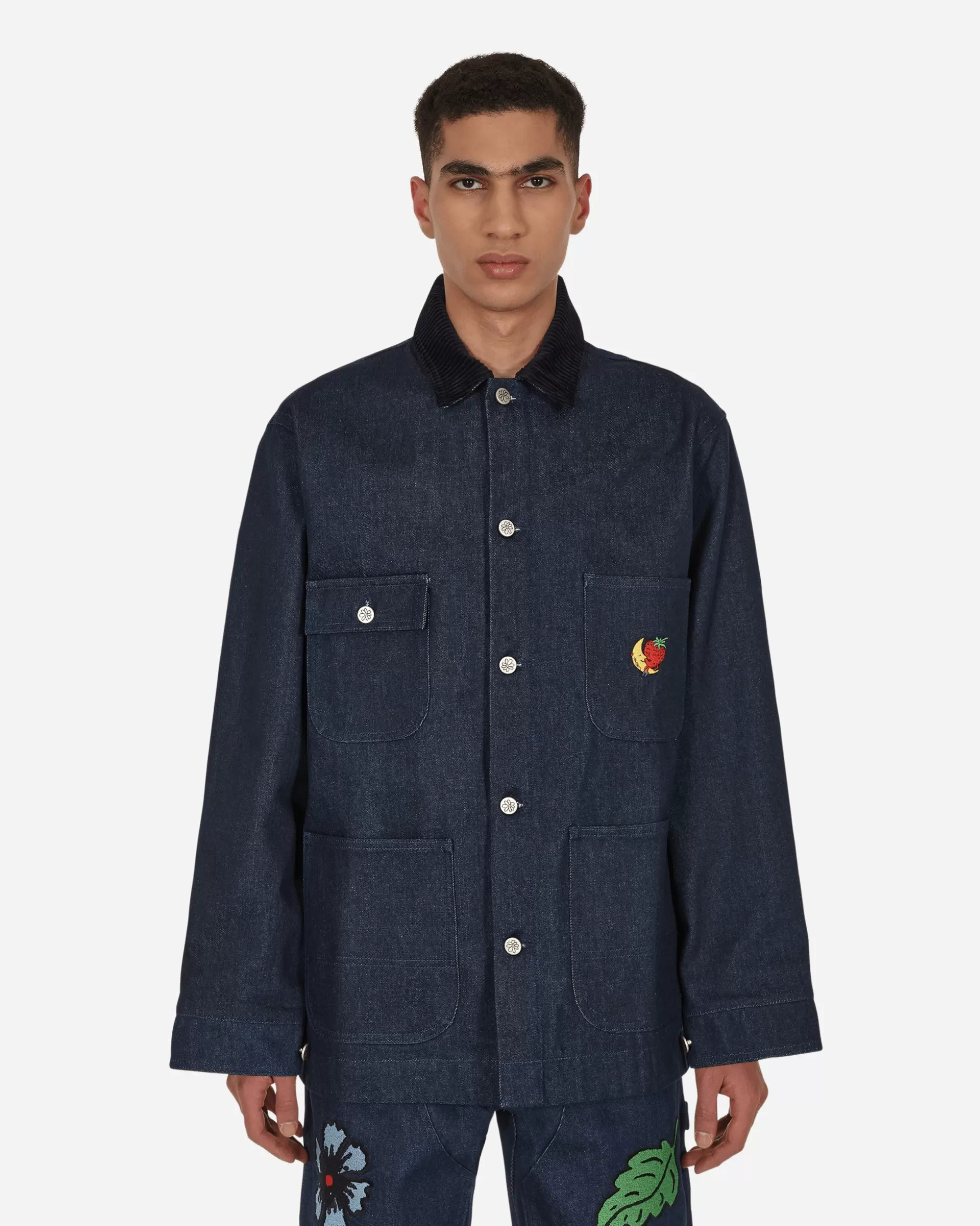 Sky High Farm Embroidered Denim Chore Coat Blue Best