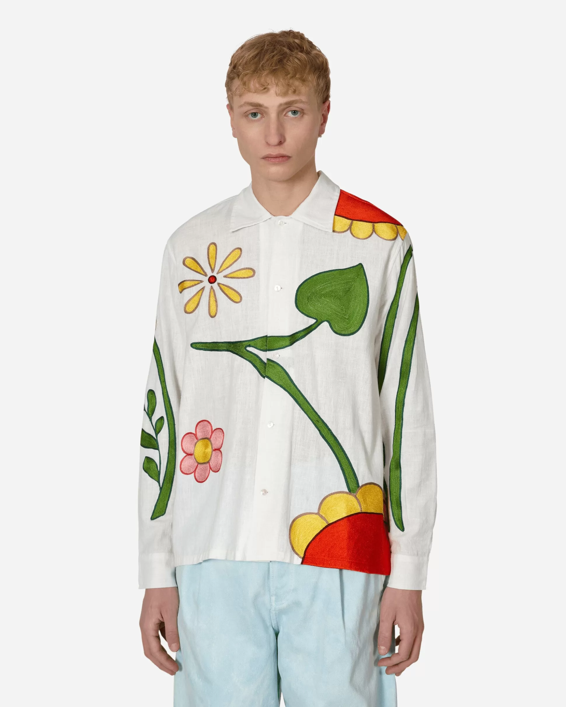 Sky High Farm Embroidered Flower Shirt White Fashion