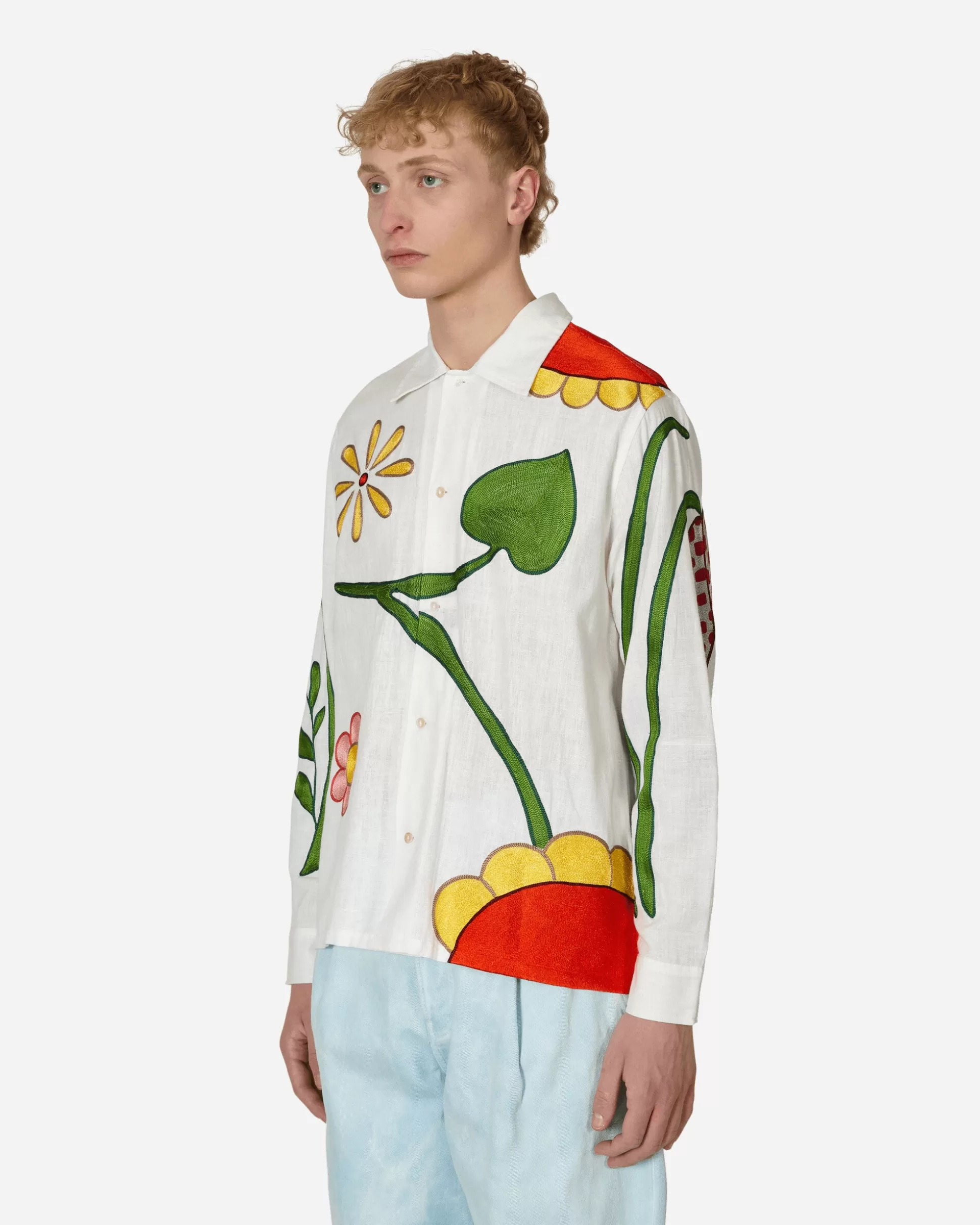Sky High Farm Embroidered Flower Shirt White Fashion