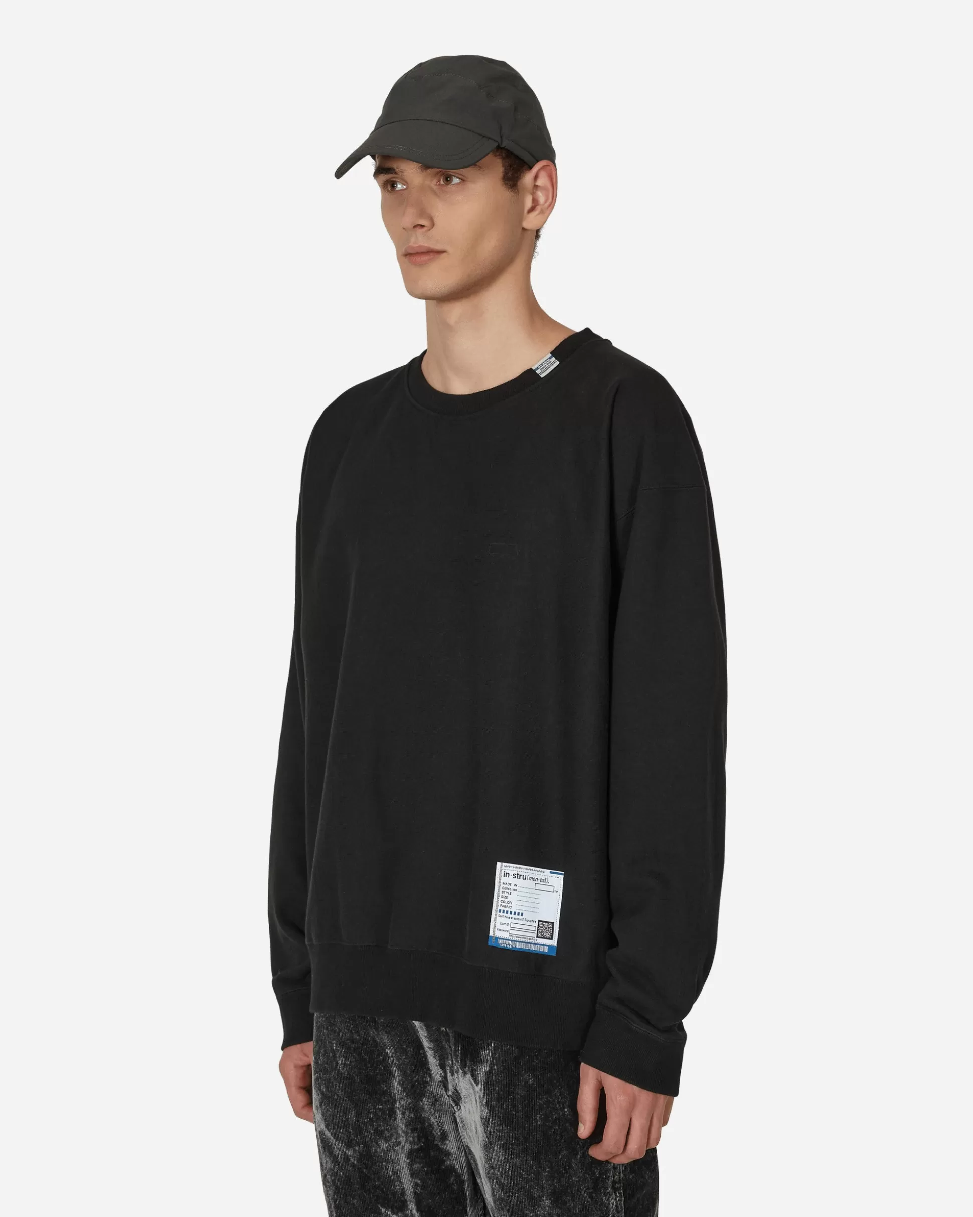 in・stru(men-tal) Embroidery Crewneck Sweatshirt Black Best Sale