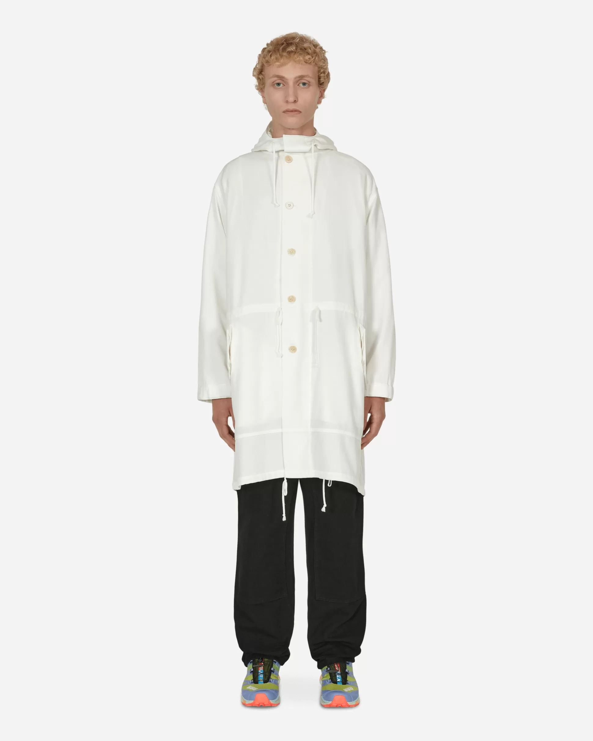 Comme Des Garçons Black Engineer Tarpaulin Cross Coat White Store