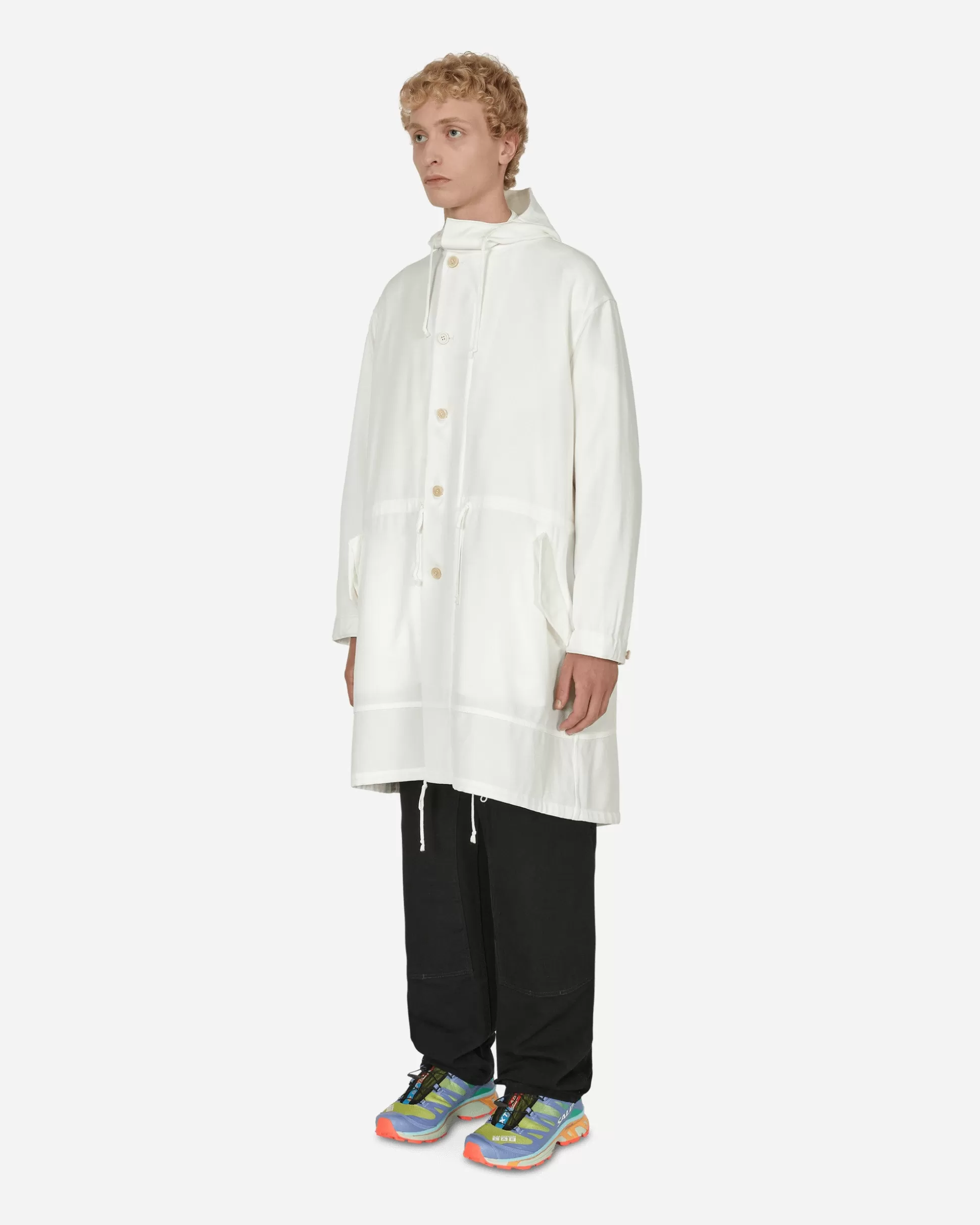 Comme Des Garçons Black Engineer Tarpaulin Cross Coat White Store