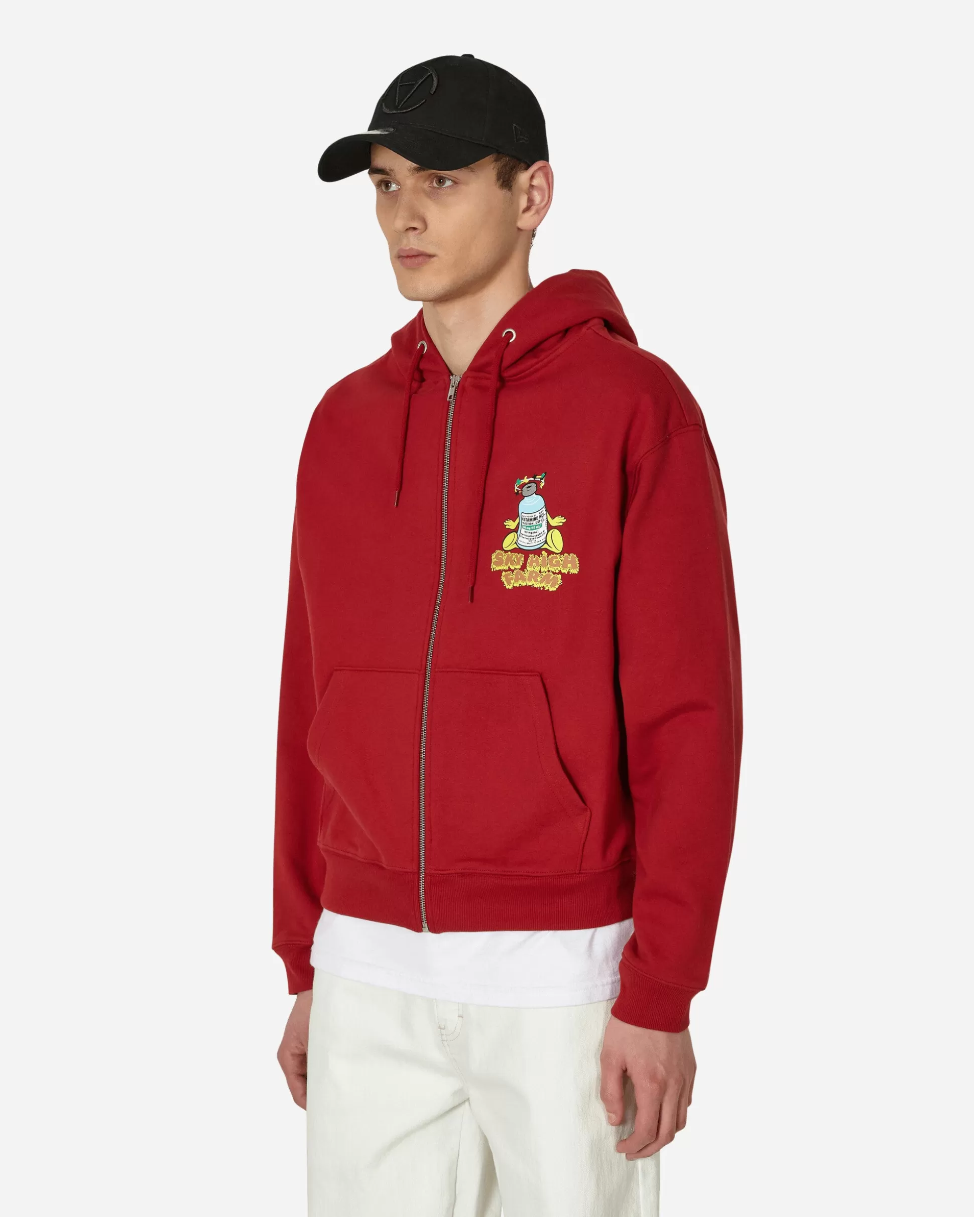 Sky High Farm Flatbush Printed Zipped Hooded Sweatshirt Red Best Sale