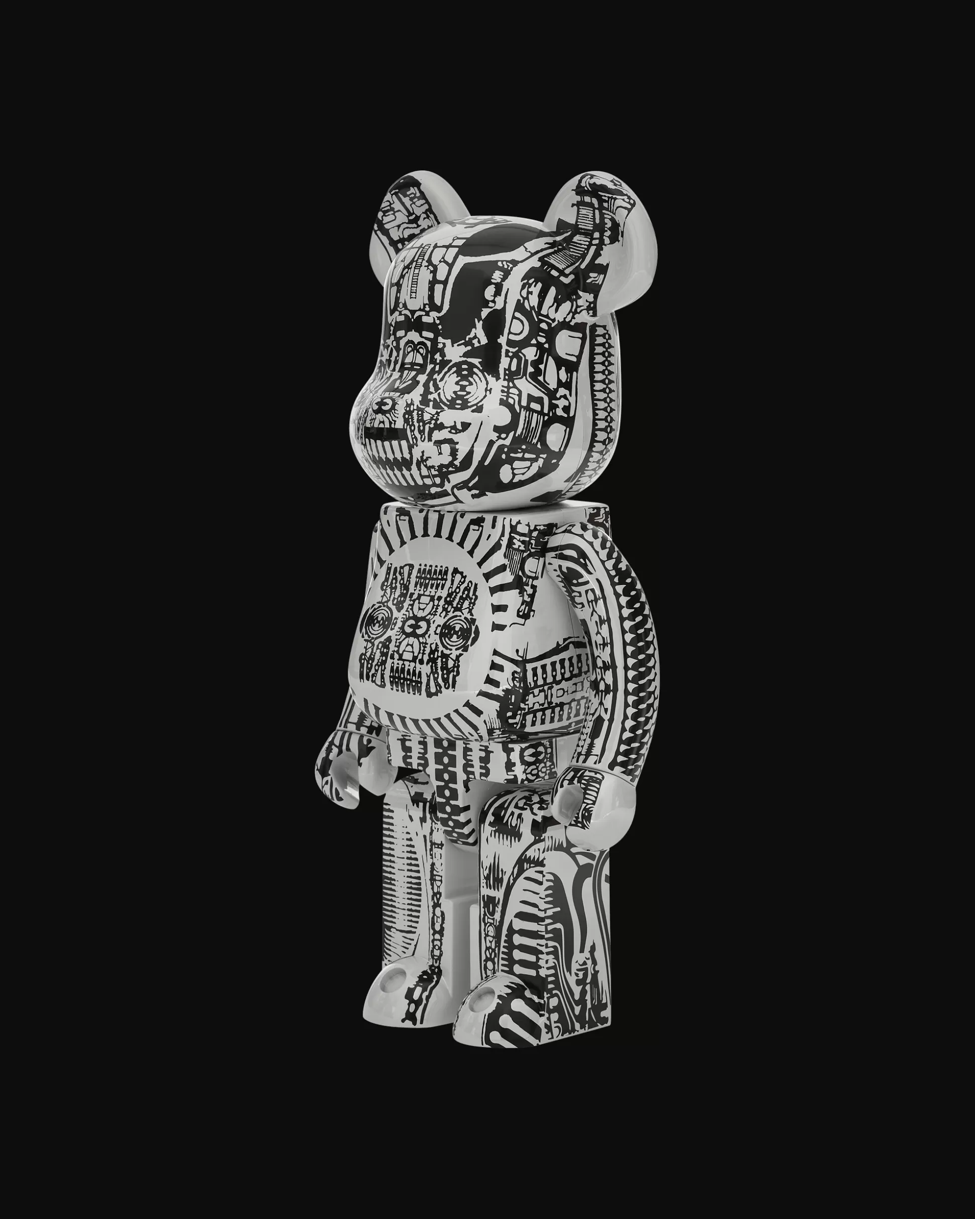 Medicom 1000% H.R. Giger Chrome Version Be@rbrick White Shop
