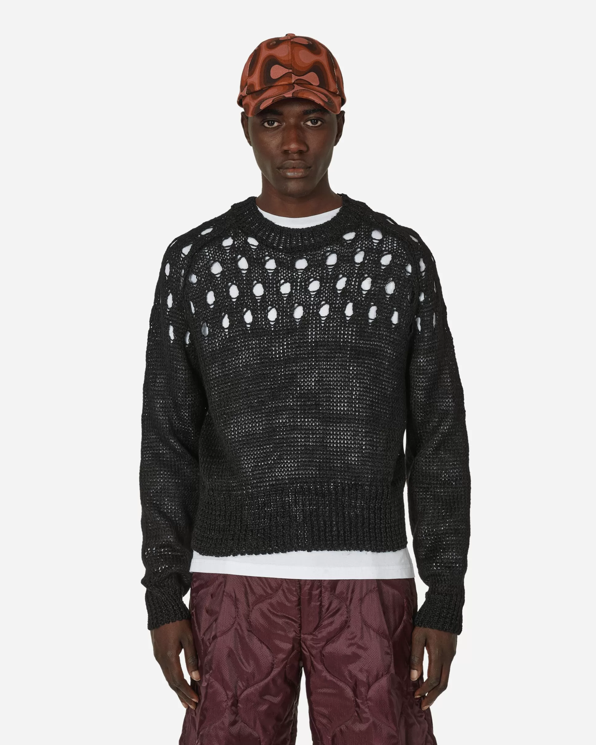 Dries Van Noten Linen Crewneck Sweater Black Outlet