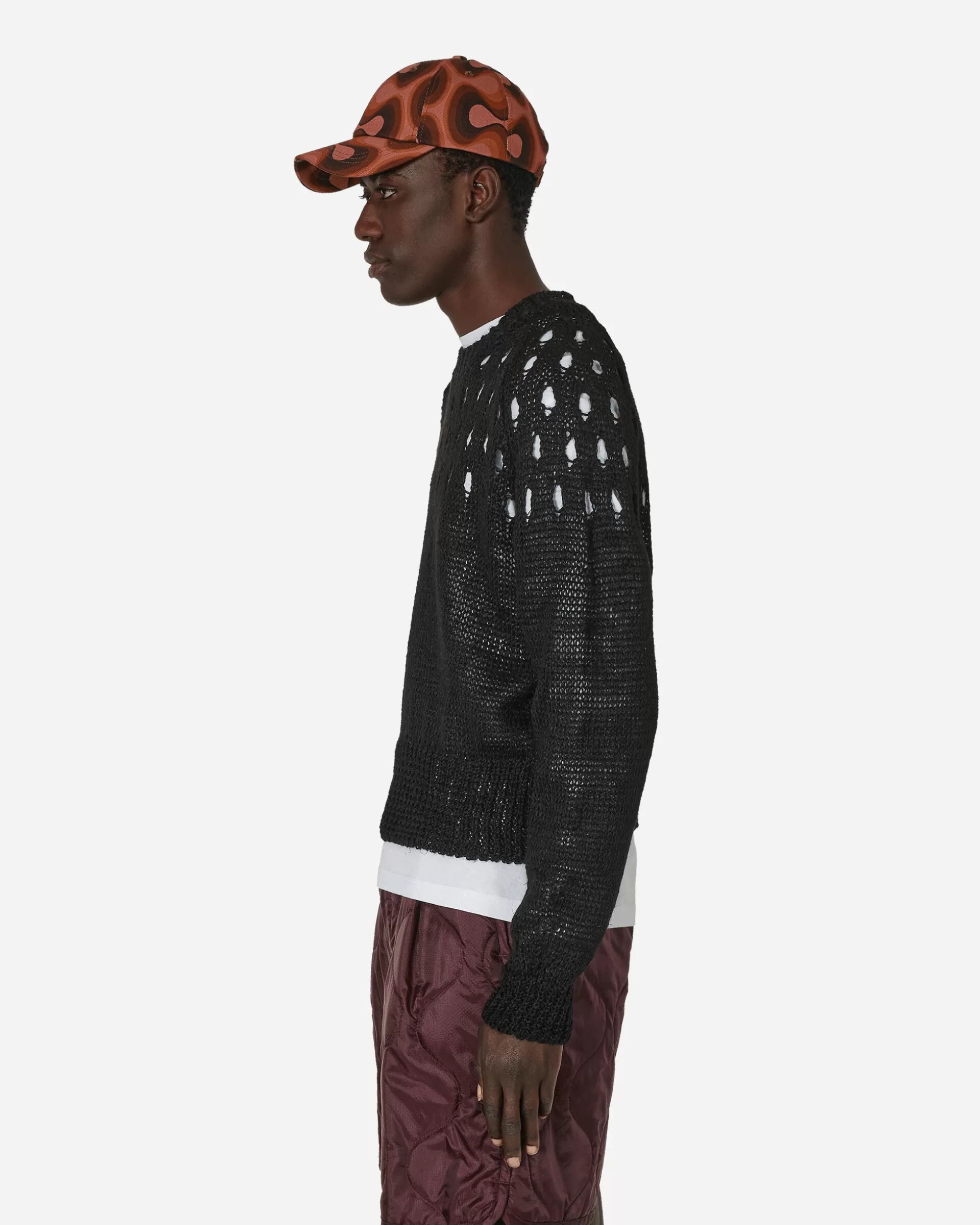 Dries Van Noten Linen Crewneck Sweater Black Outlet