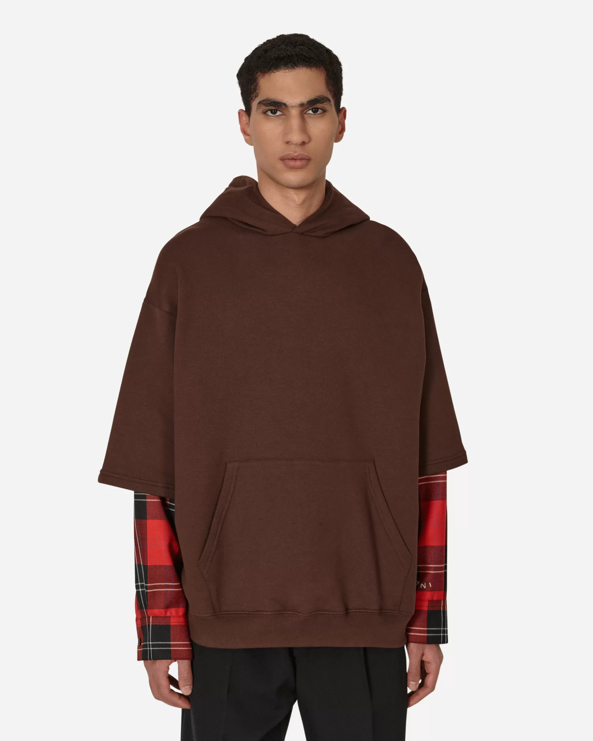 Marni Long-Sleeved Hooded Sweatshirt Brown Online