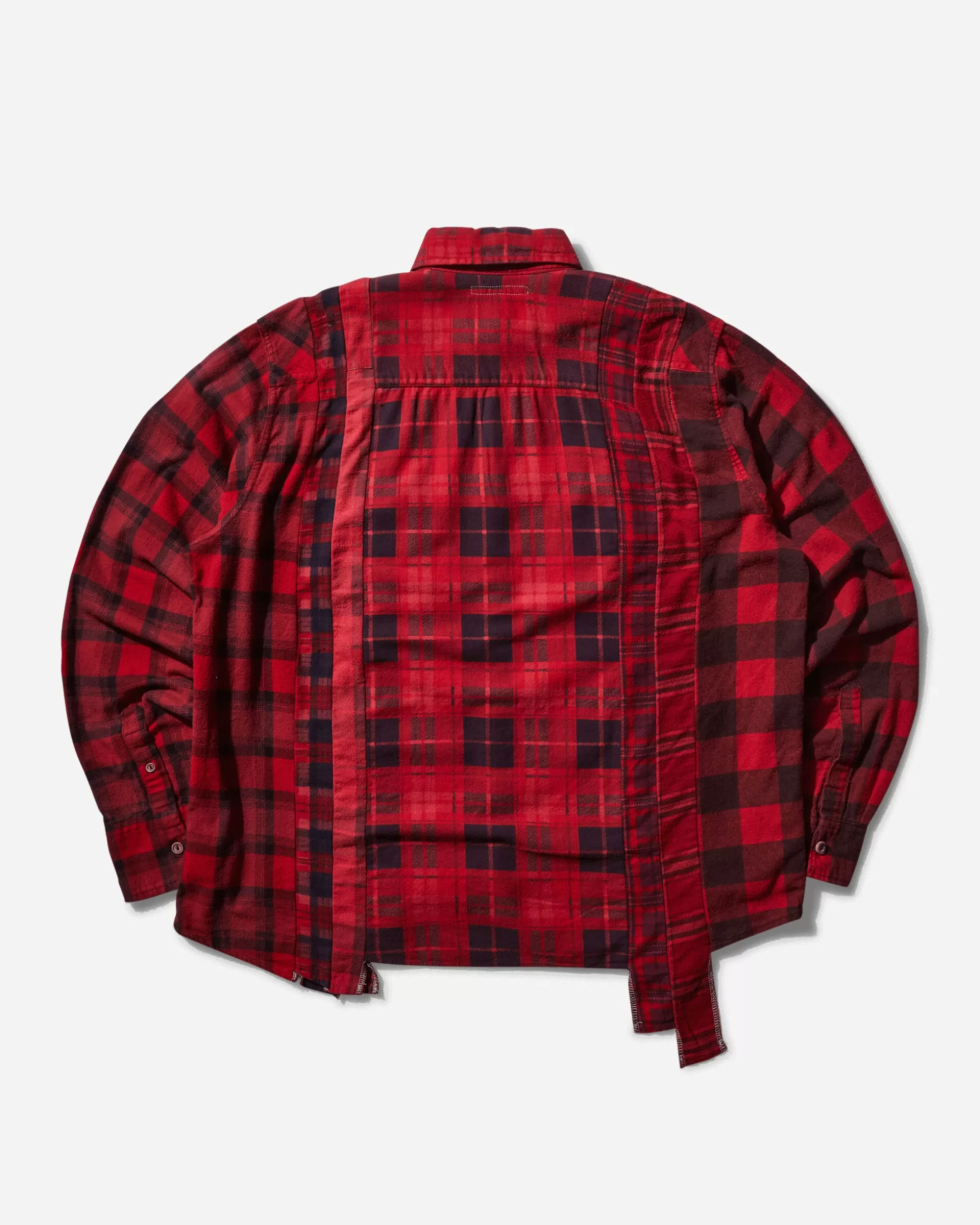 Needles Men's 7 Cuts Flannel Shirt Over Dye Red Cheap