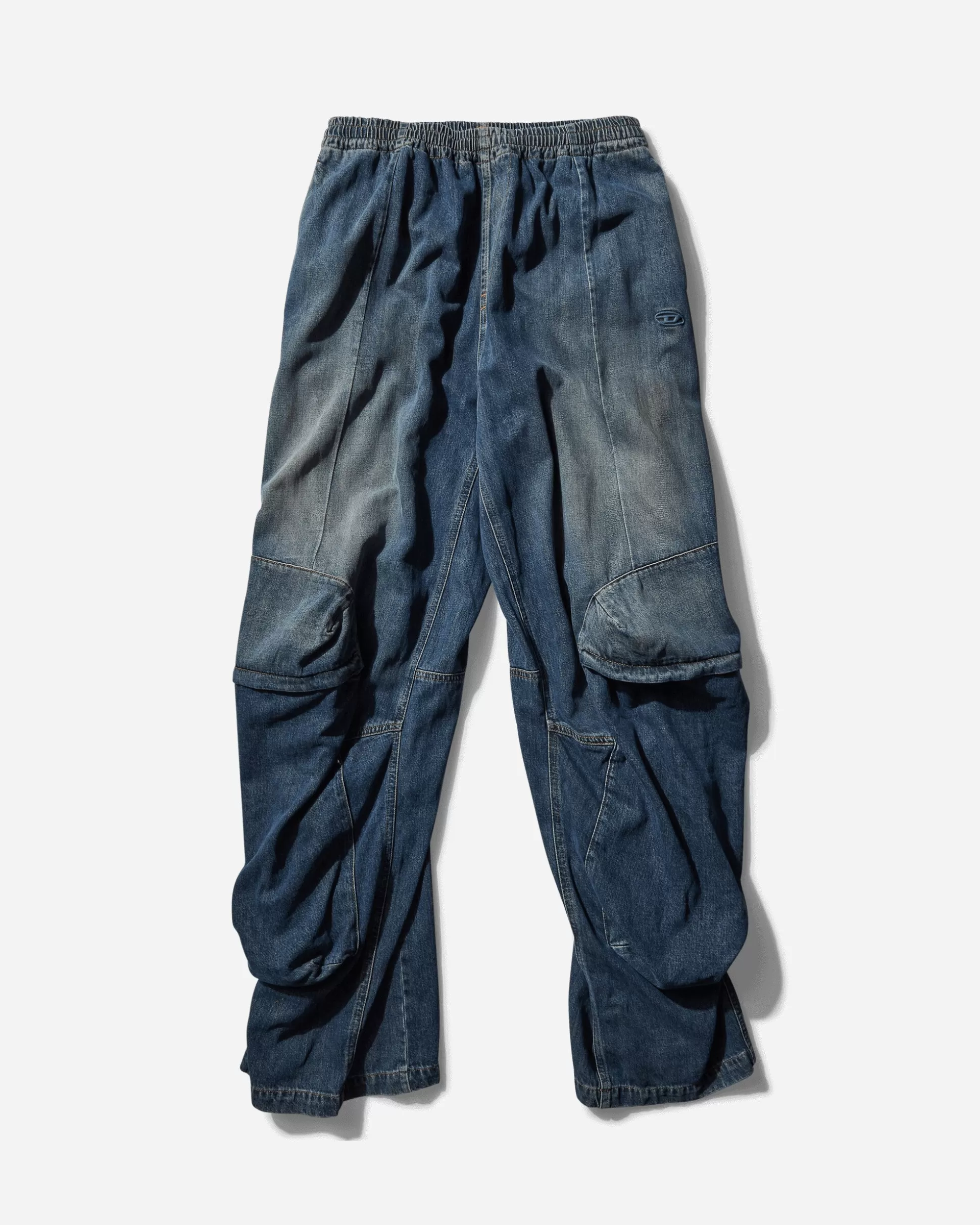 Diesel Men's Denim Cargo Pants Blue Cheap