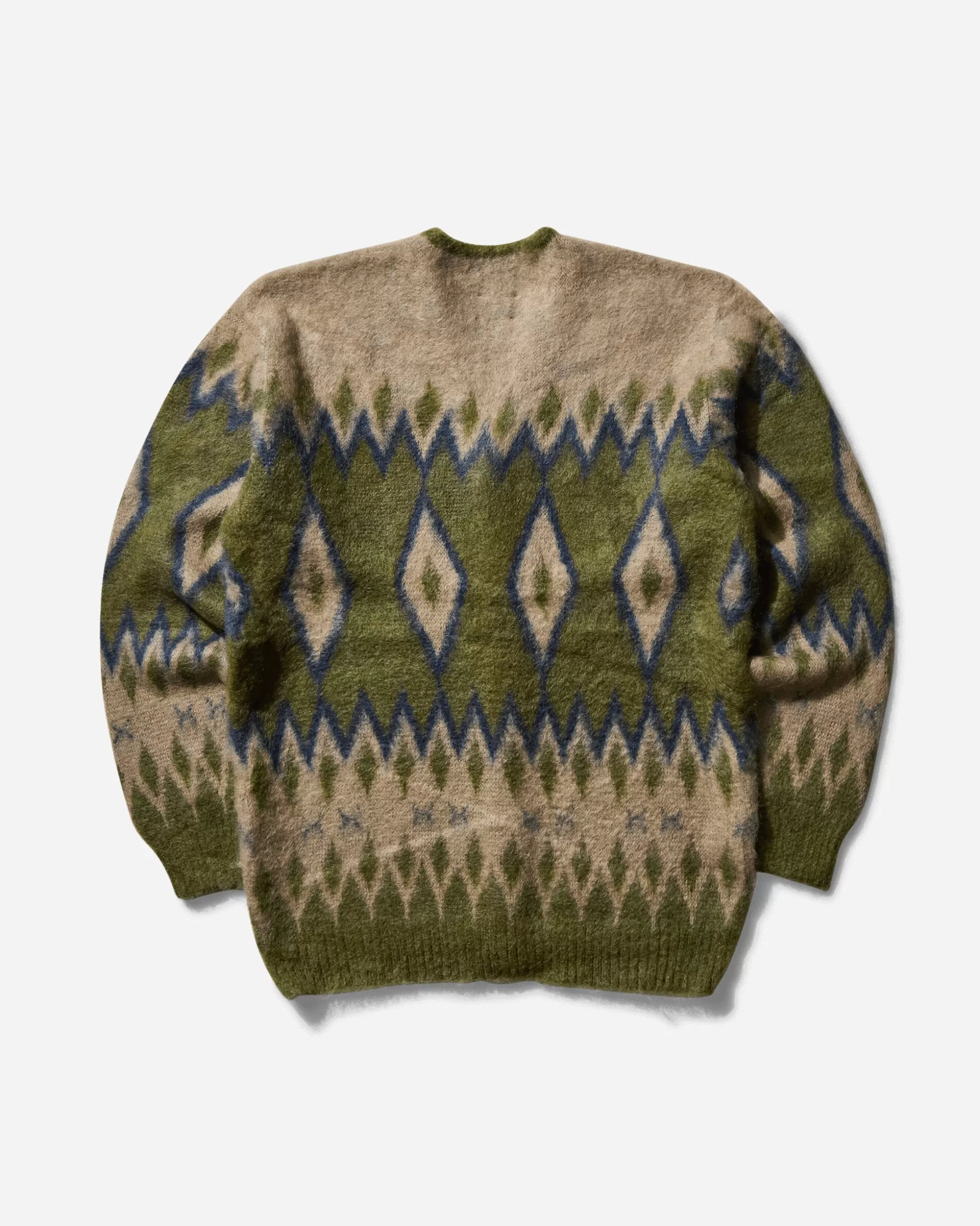 Needles Men's Diamond Mohair Cardigan Olive Shop