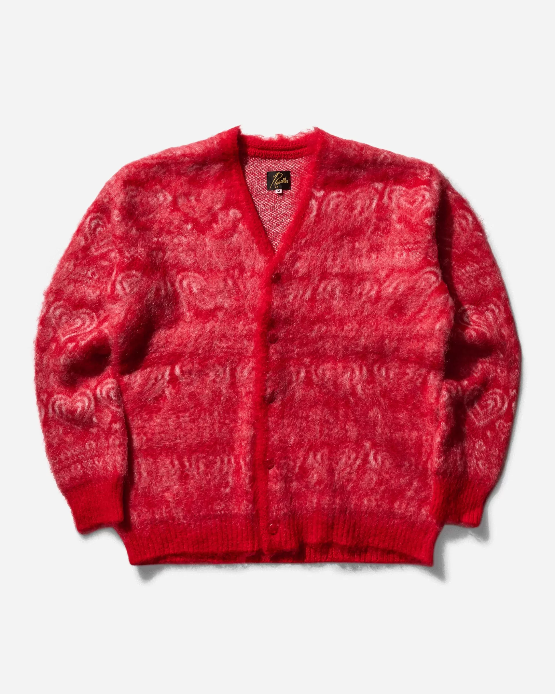 Needles Men's Heart Mohair Cardigan Red Sale