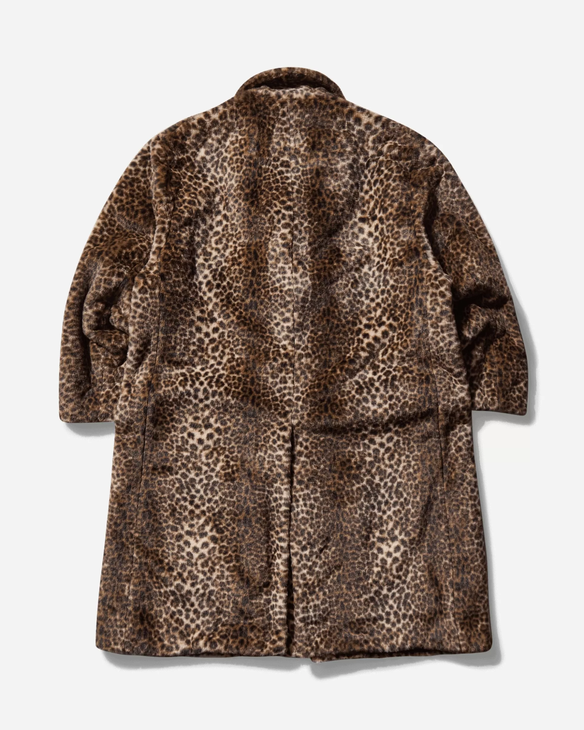 WACKO MARIA Men's Leopard Faux Fur Chesterfield Coat Beige Sale
