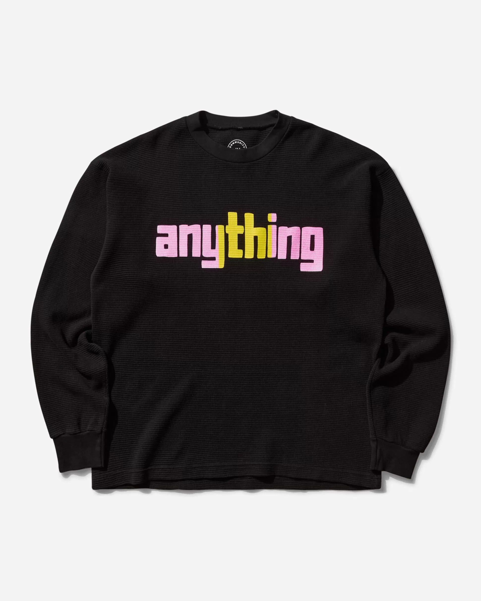 aNYthing Men's Midtown Logo Waffle Knit Top Black Sale