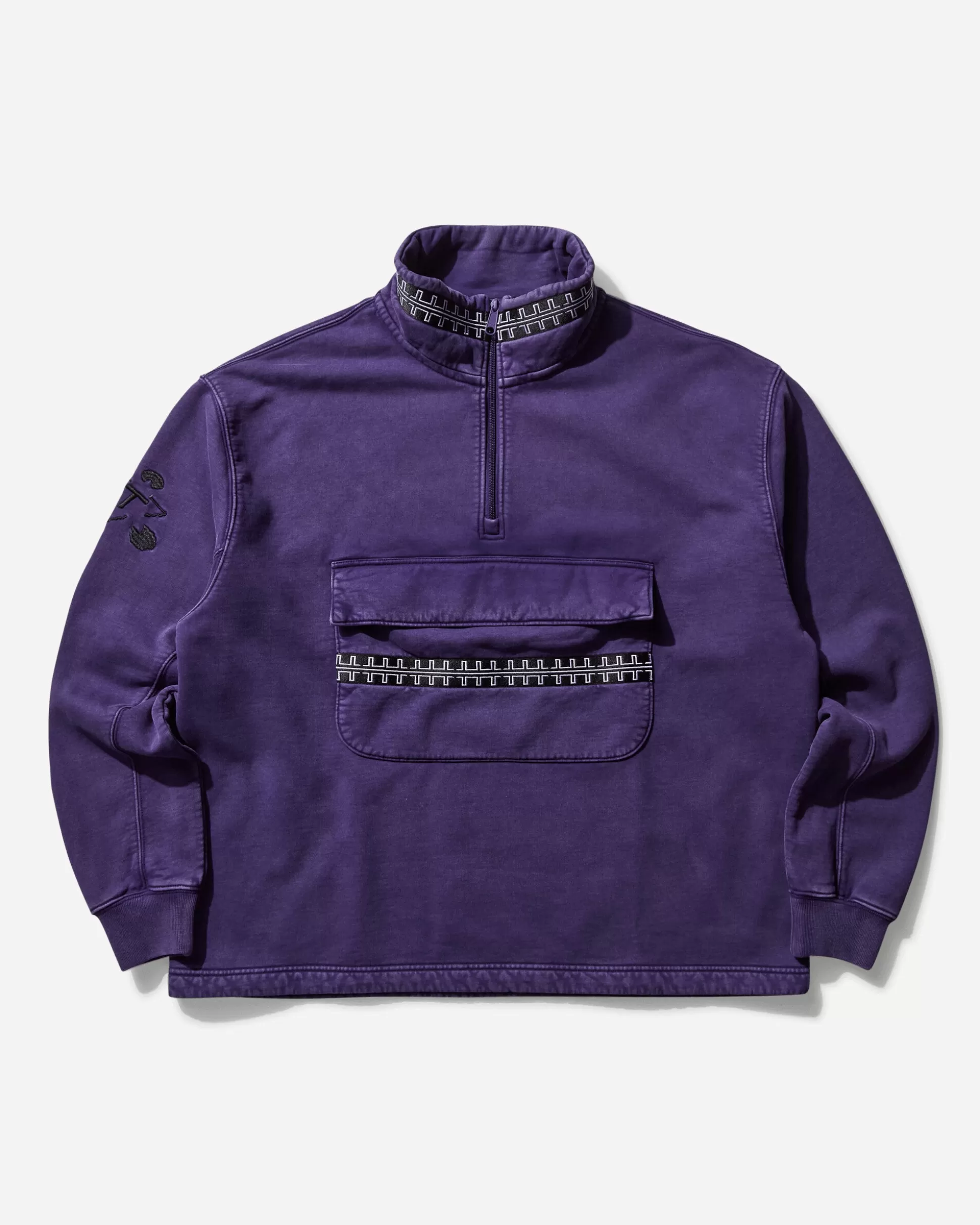 The Trilogy Tapes Men's Pulse Tape Funnel Neck Sweatshirt Purple Sale
