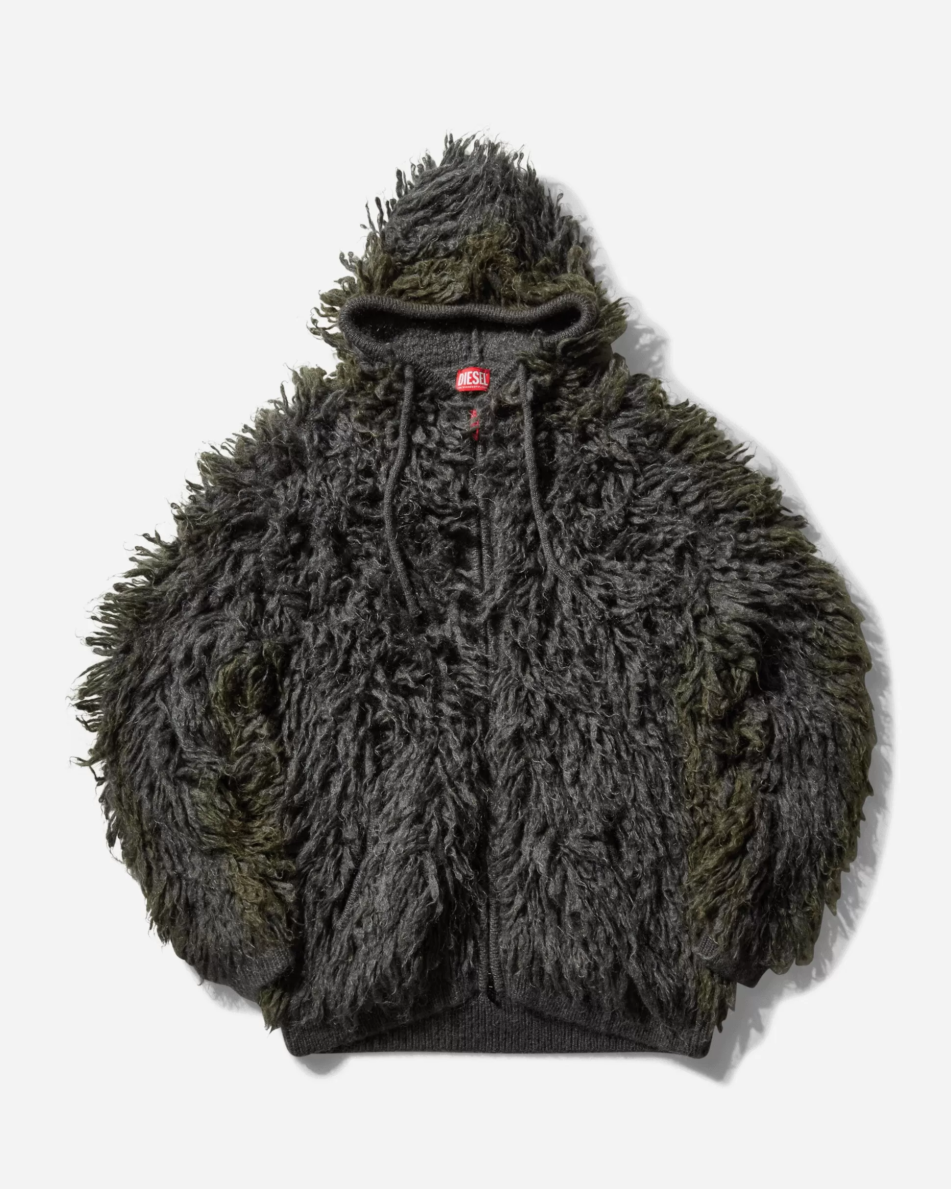 Diesel Men's Shaggy Zip-Up Jacket Dark Grey Outlet
