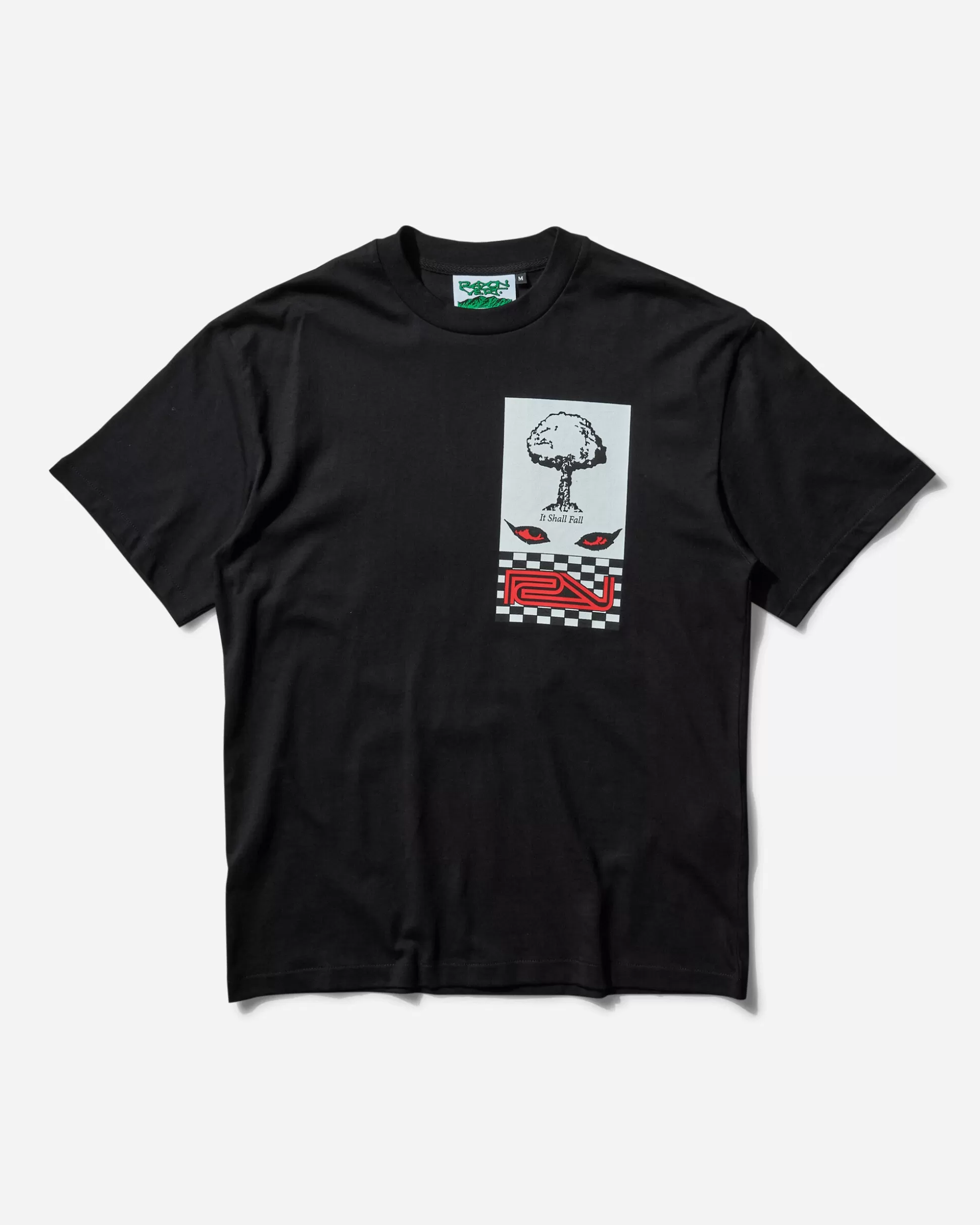 Rayon Vert Men's Single Stitch Heavy Cotton T-Shirt Golgotha Black Cheap