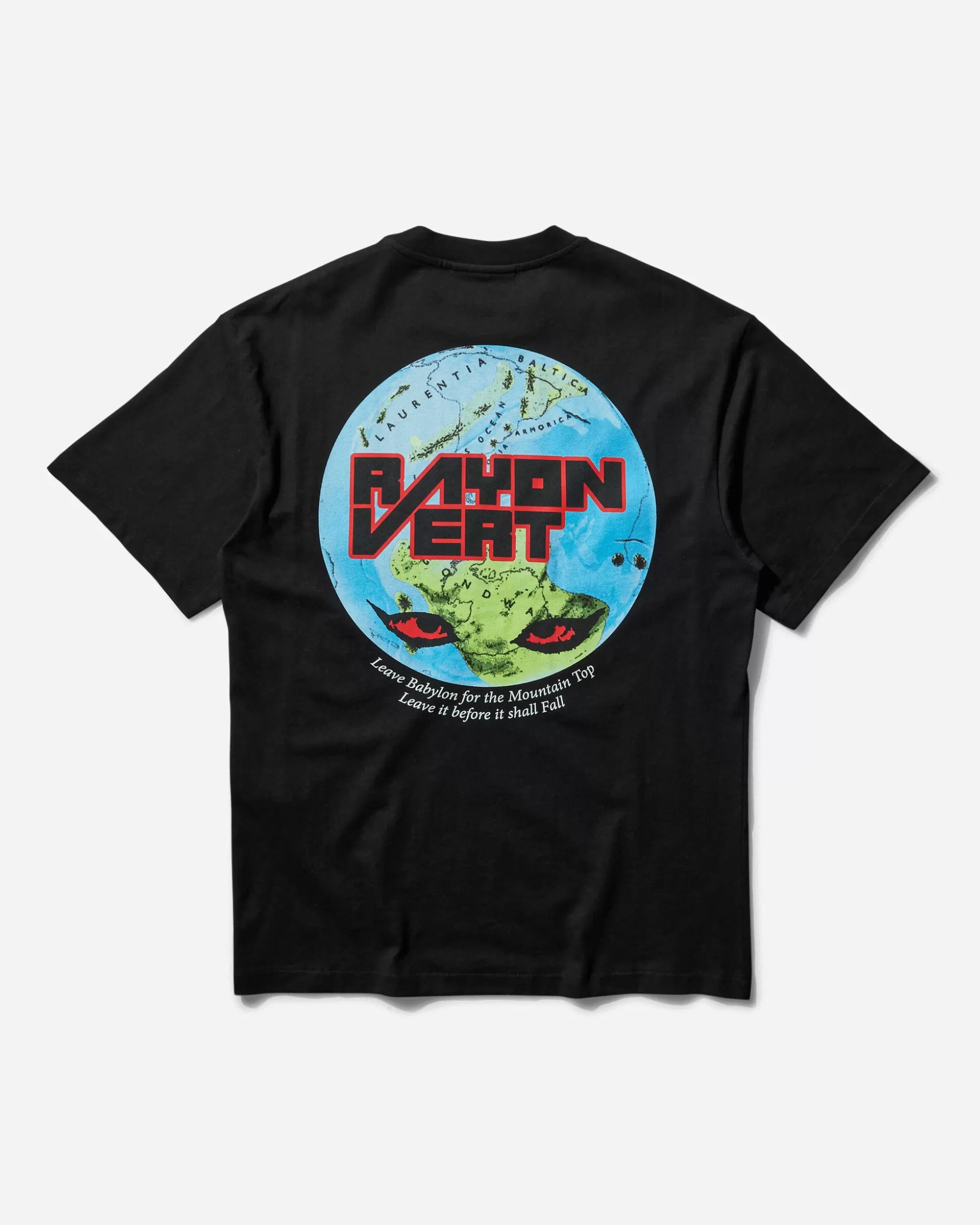 Rayon Vert Men's Single Stitch Heavy Cotton T-Shirt Golgotha Black Cheap