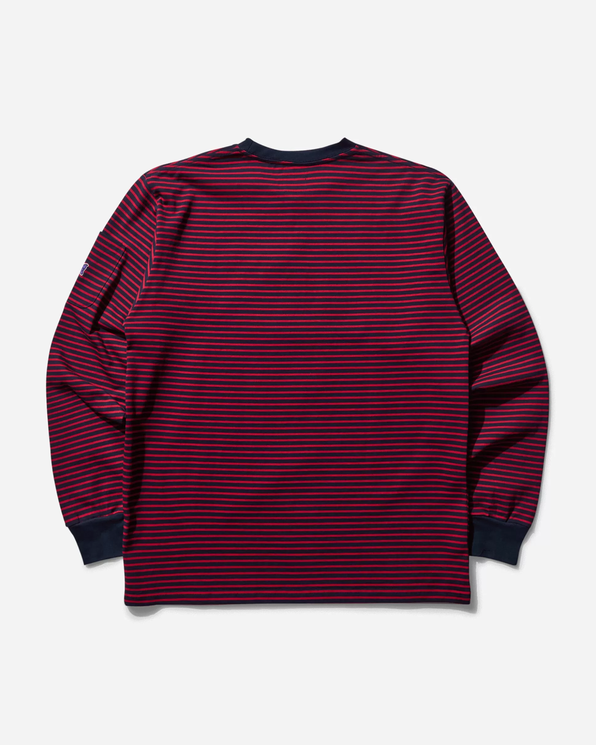 Needles Men's Stripe Crewneck Longsleeve T-Shirt Navy / Red Best