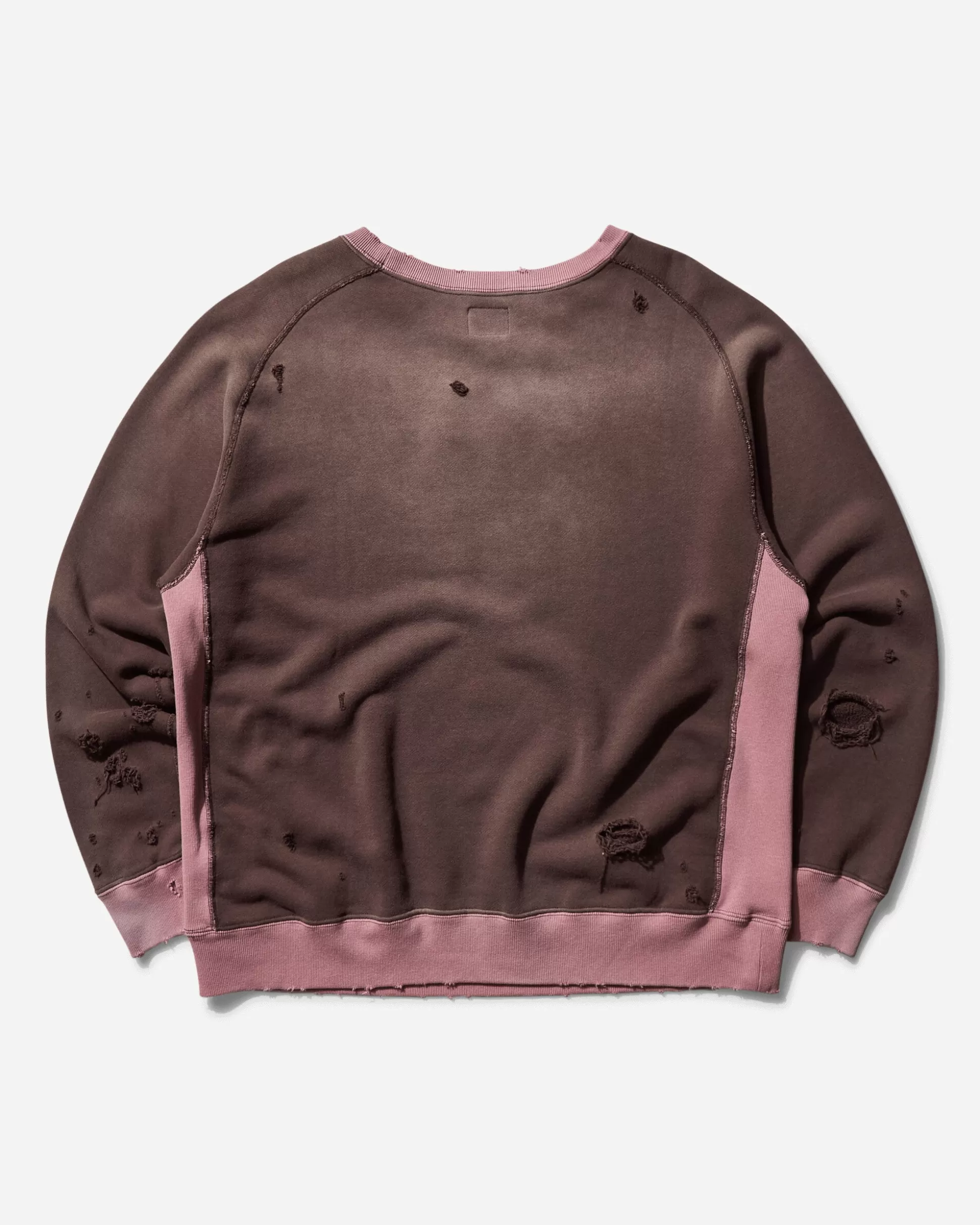 Needles Men's 2-Tone Crewneck Sweatshirt Brown Clearance