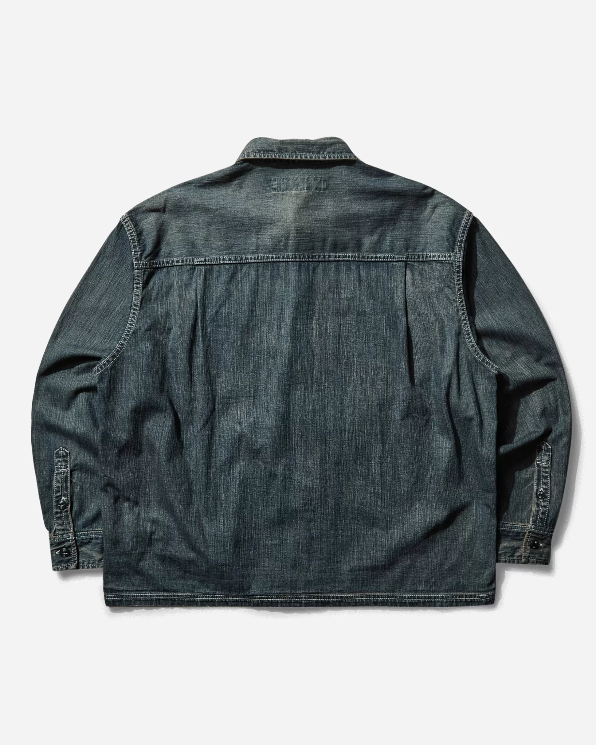 Neighborhood Men's Washed Denim Shirt Inidigo New