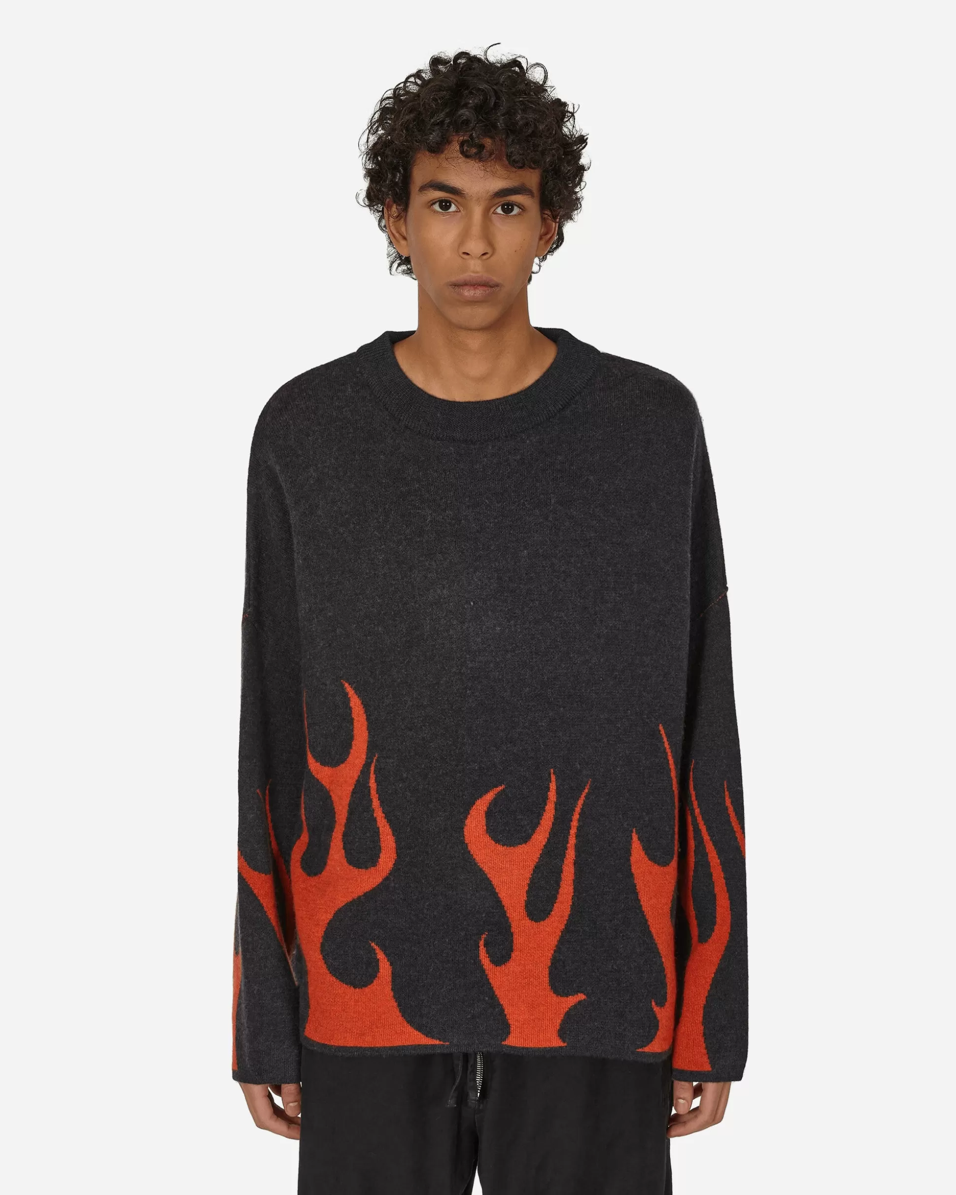 Haydenshapes Merino Flame Knitted Sweater Black / Red Cheap