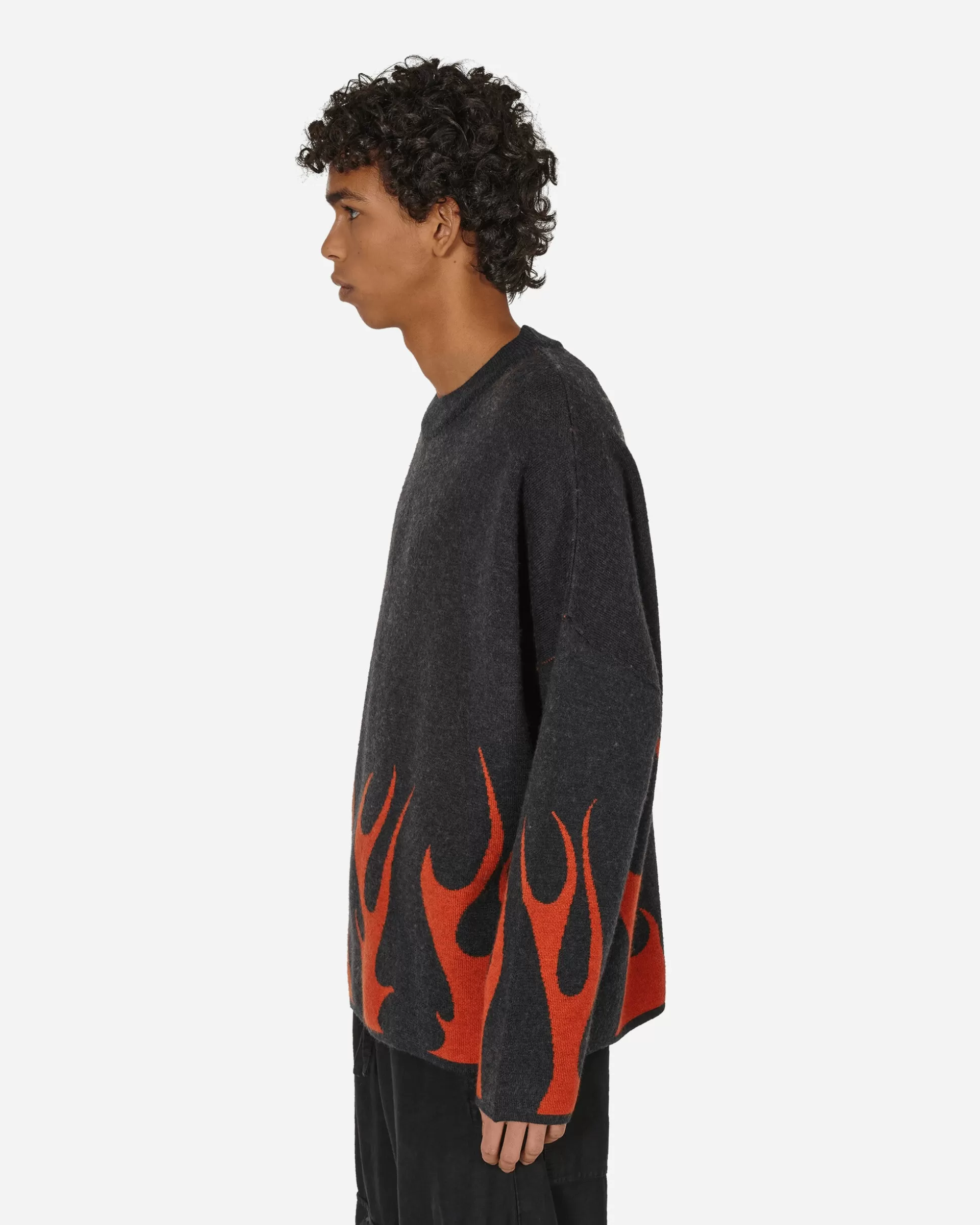 Haydenshapes Merino Flame Knitted Sweater Black / Red Cheap
