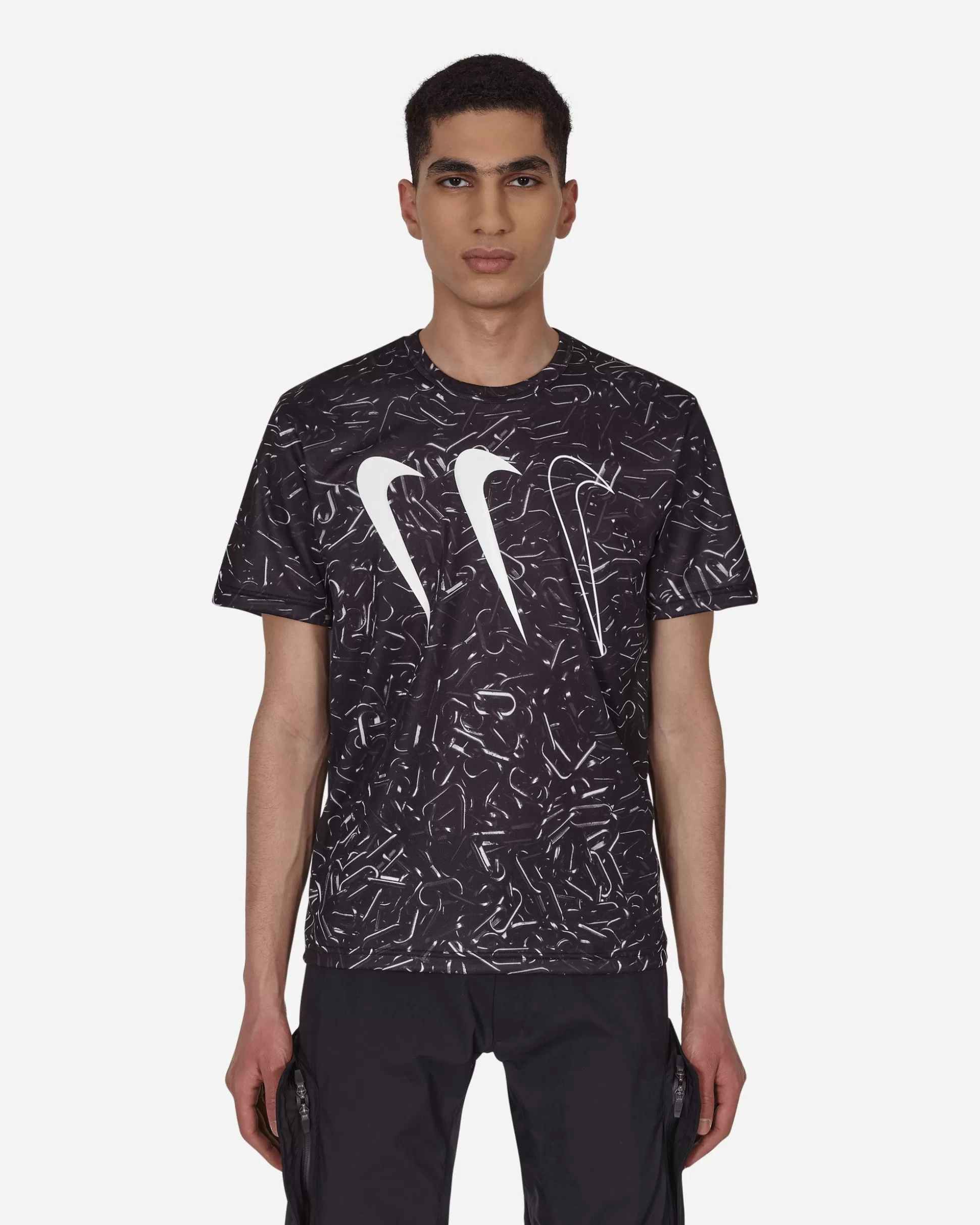 Comme Des Garçons Black Nike Horizontal Triple Tick T-Shirt Black Hot