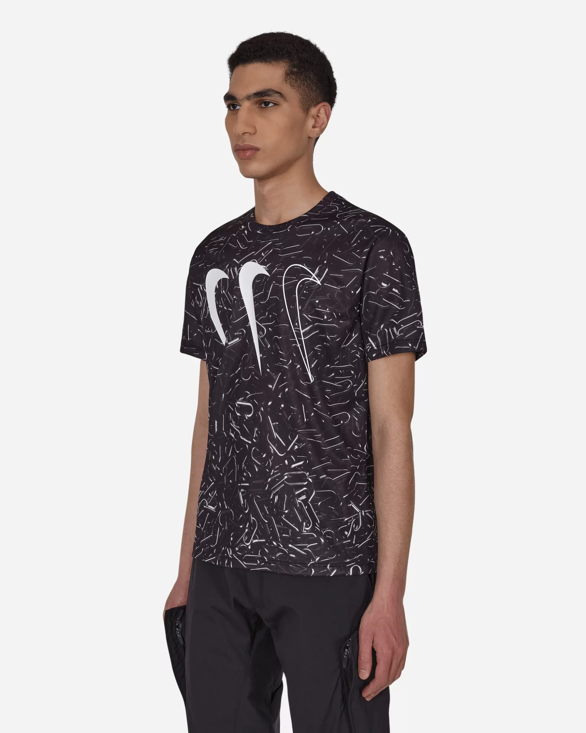 Comme Des Garçons Black Nike Horizontal Triple Tick T-Shirt Black Hot