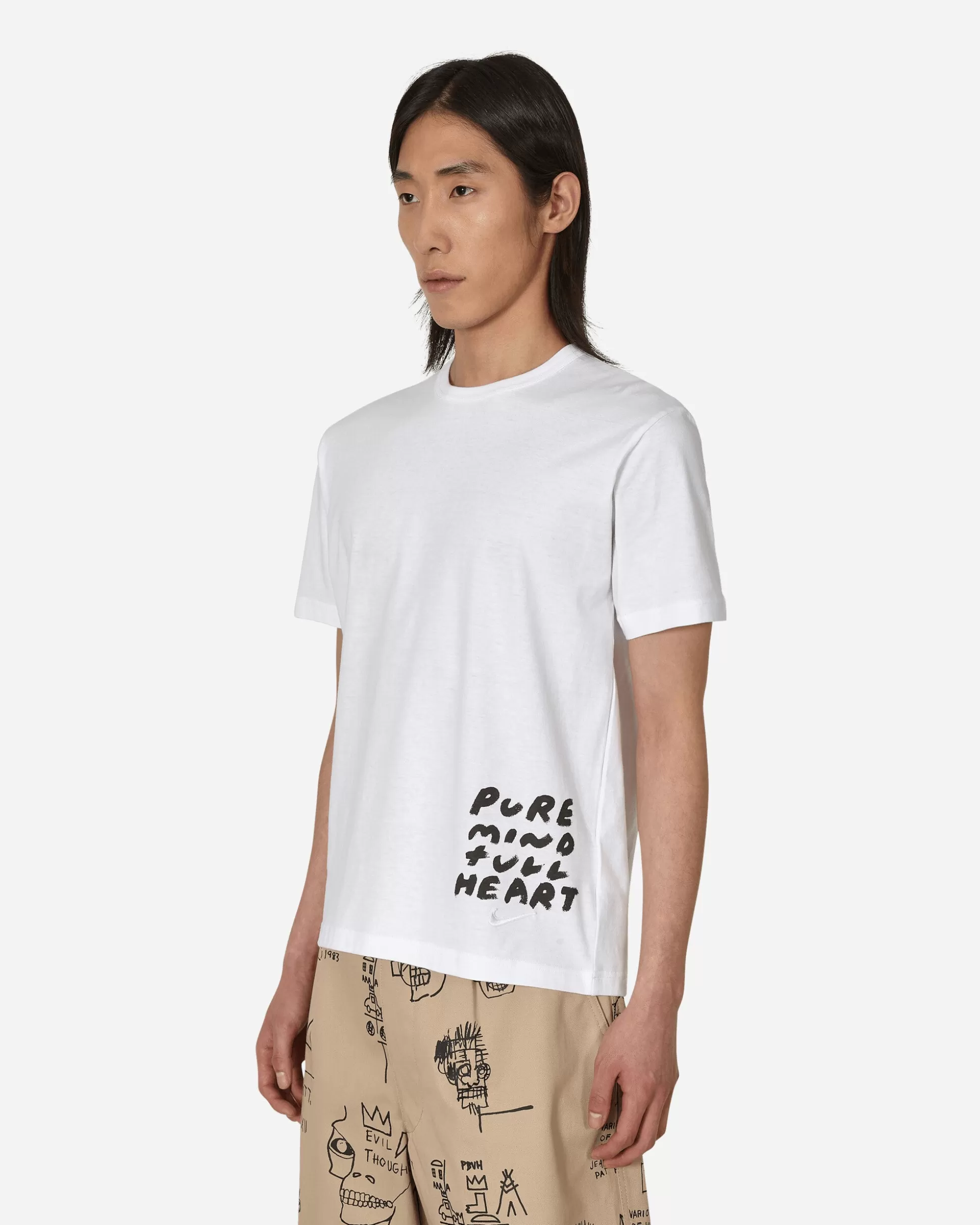 Comme Des Garçons Black Nike Message Print T-Shirt White Flash Sale