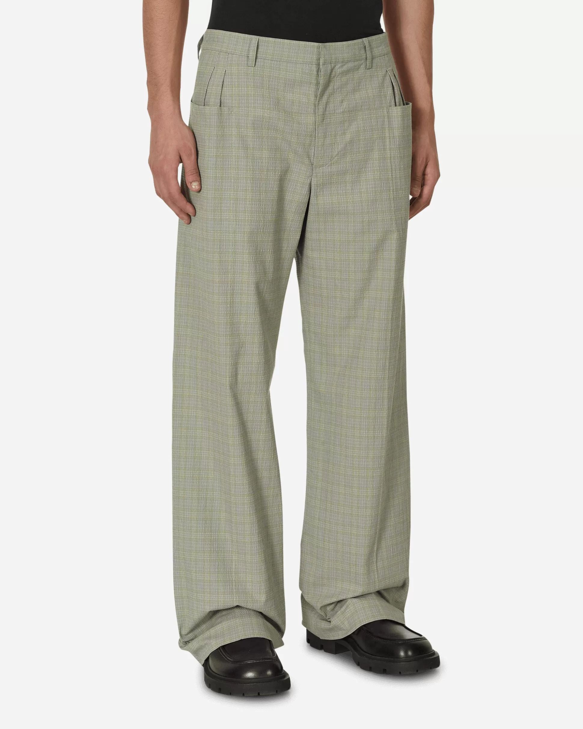 Kiko Kostadinov Orma Reversible Trousers Yellow Check Fashion