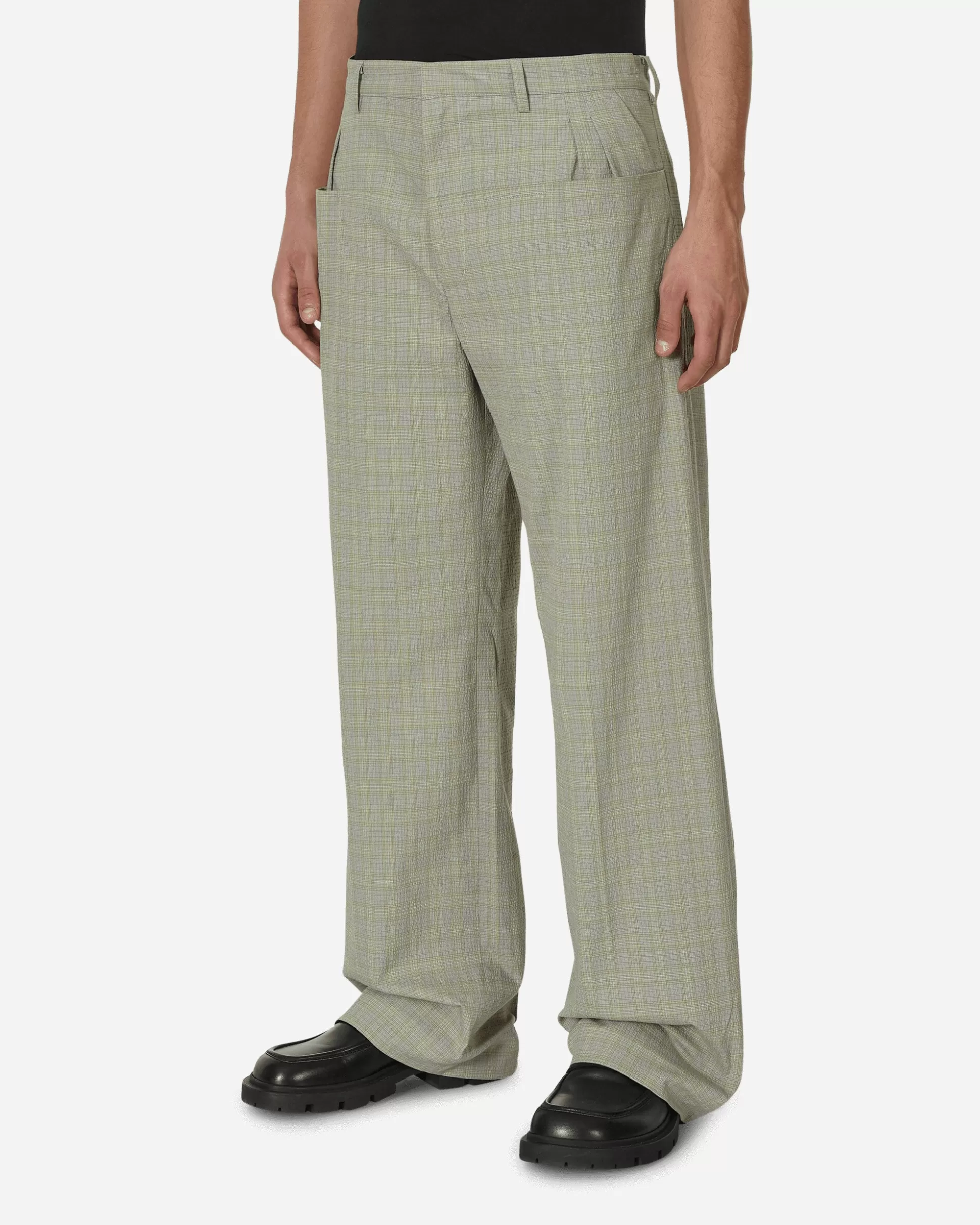 Kiko Kostadinov Orma Reversible Trousers Yellow Check Fashion