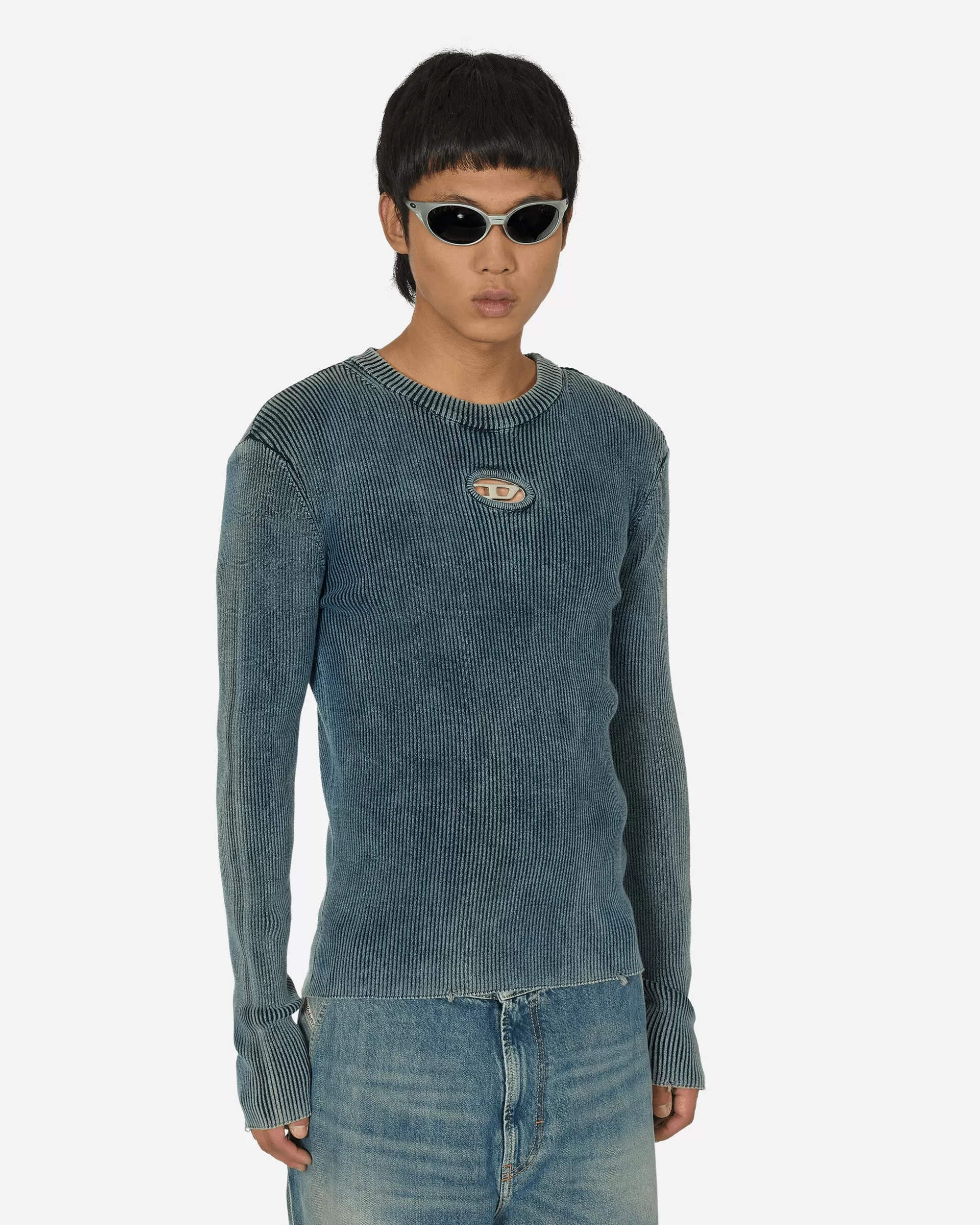 Diesel Oval D Cut-Out Sweater Blue Hot