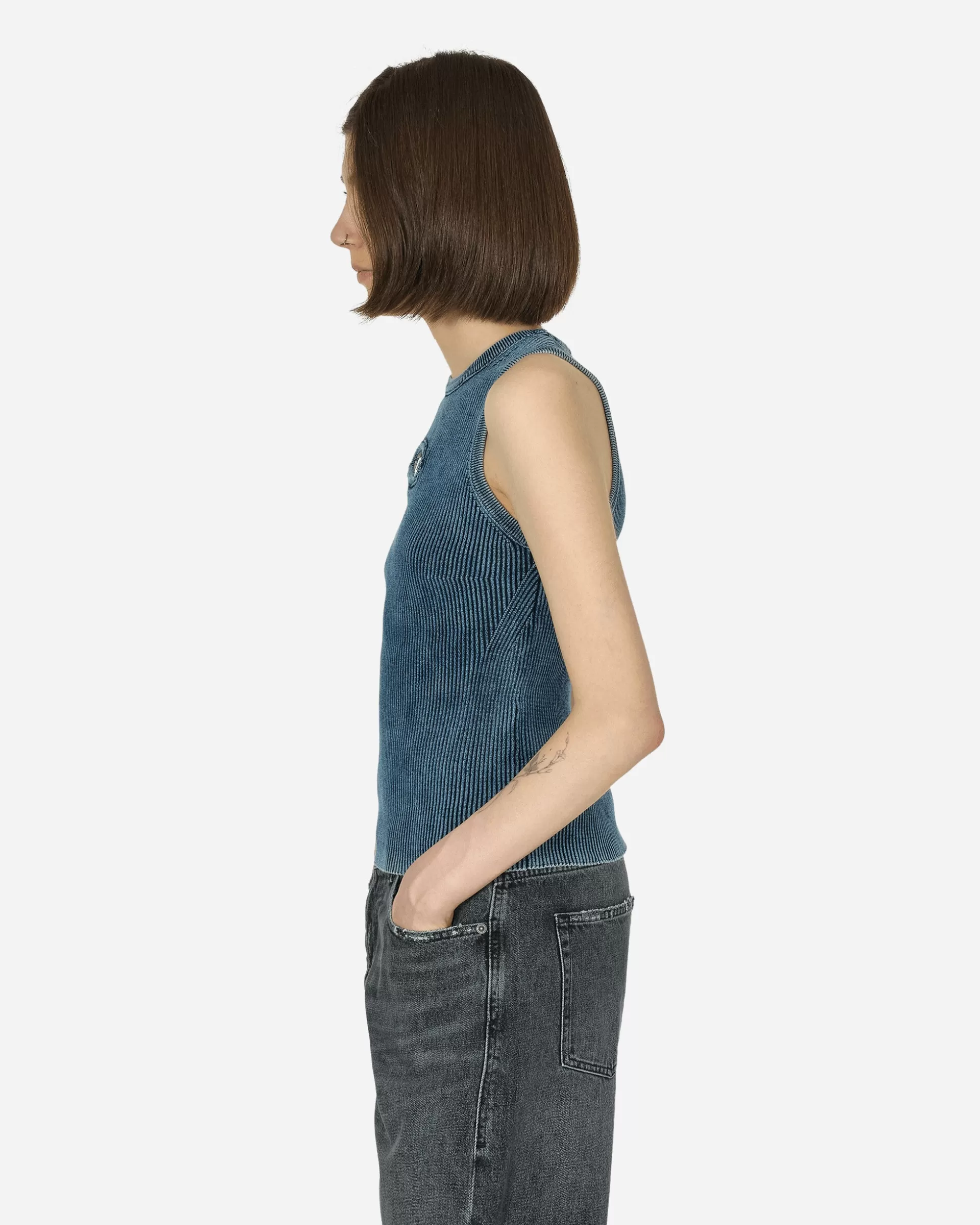 Diesel Oval D Rib-Knit Tank Top Dark Blue Best