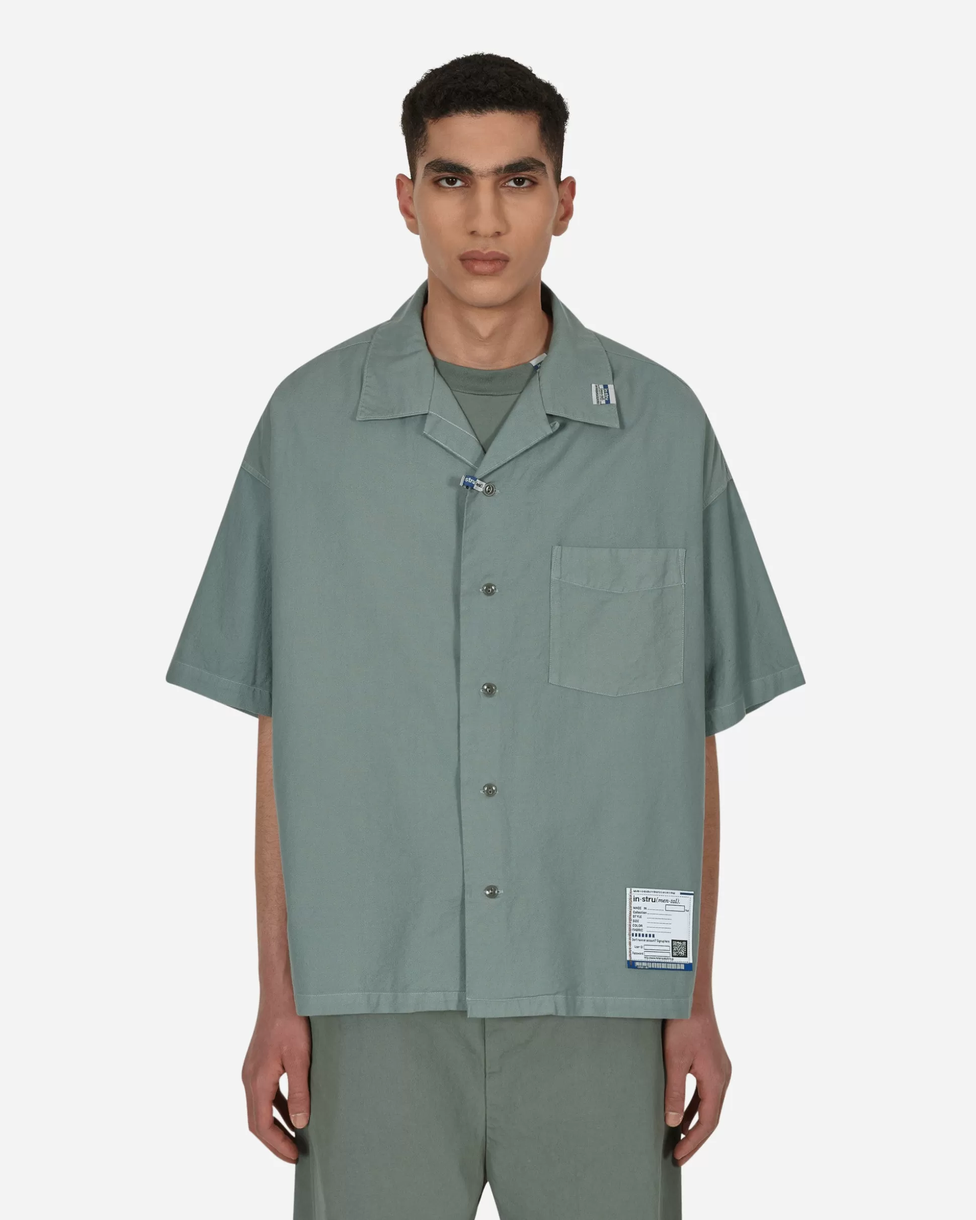 in・stru(men-tal) Oxford Shortsleeve Shirt Green Hot