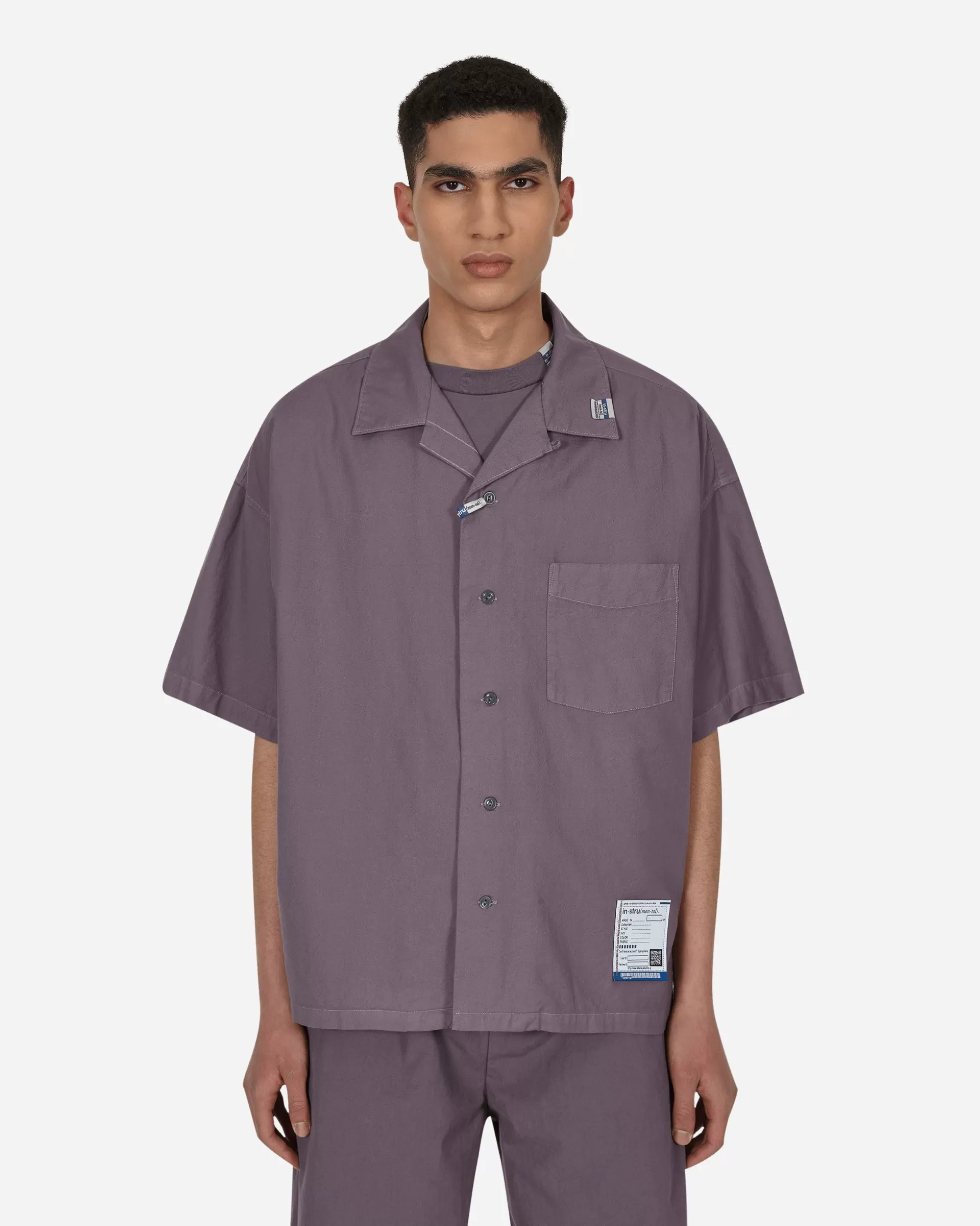 in・stru(men-tal) Oxford Shortsleeve Shirt Purple Fashion