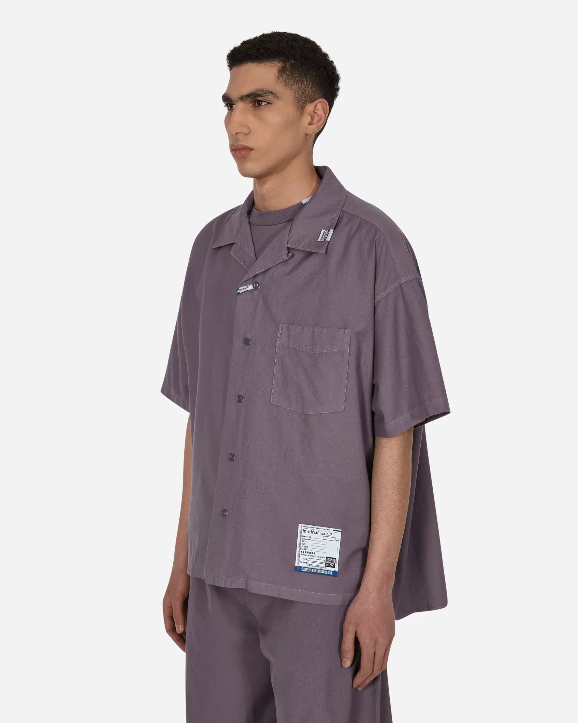in・stru(men-tal) Oxford Shortsleeve Shirt Purple Fashion