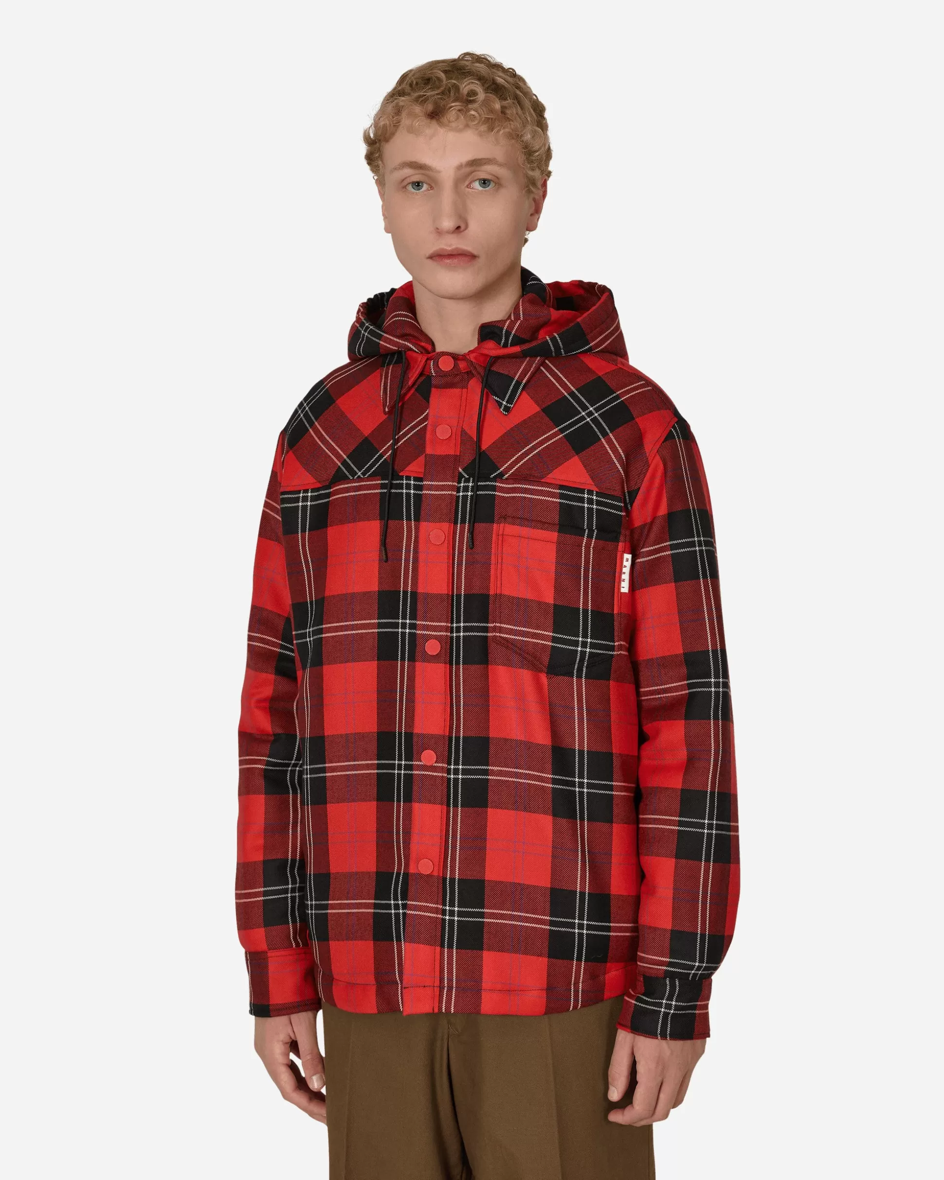 Marni Padded Overshirt Red Outlet