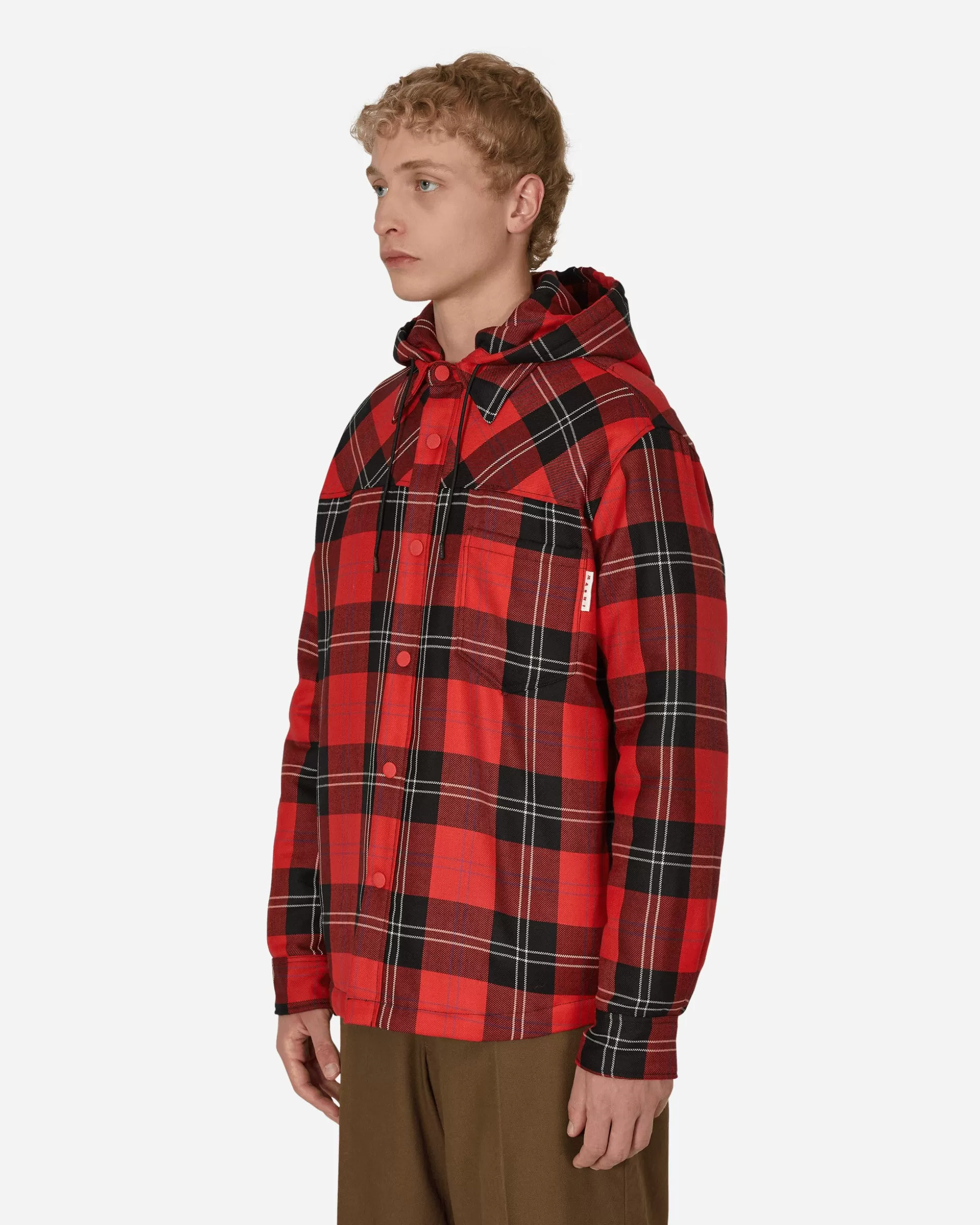 Marni Padded Overshirt Red Outlet