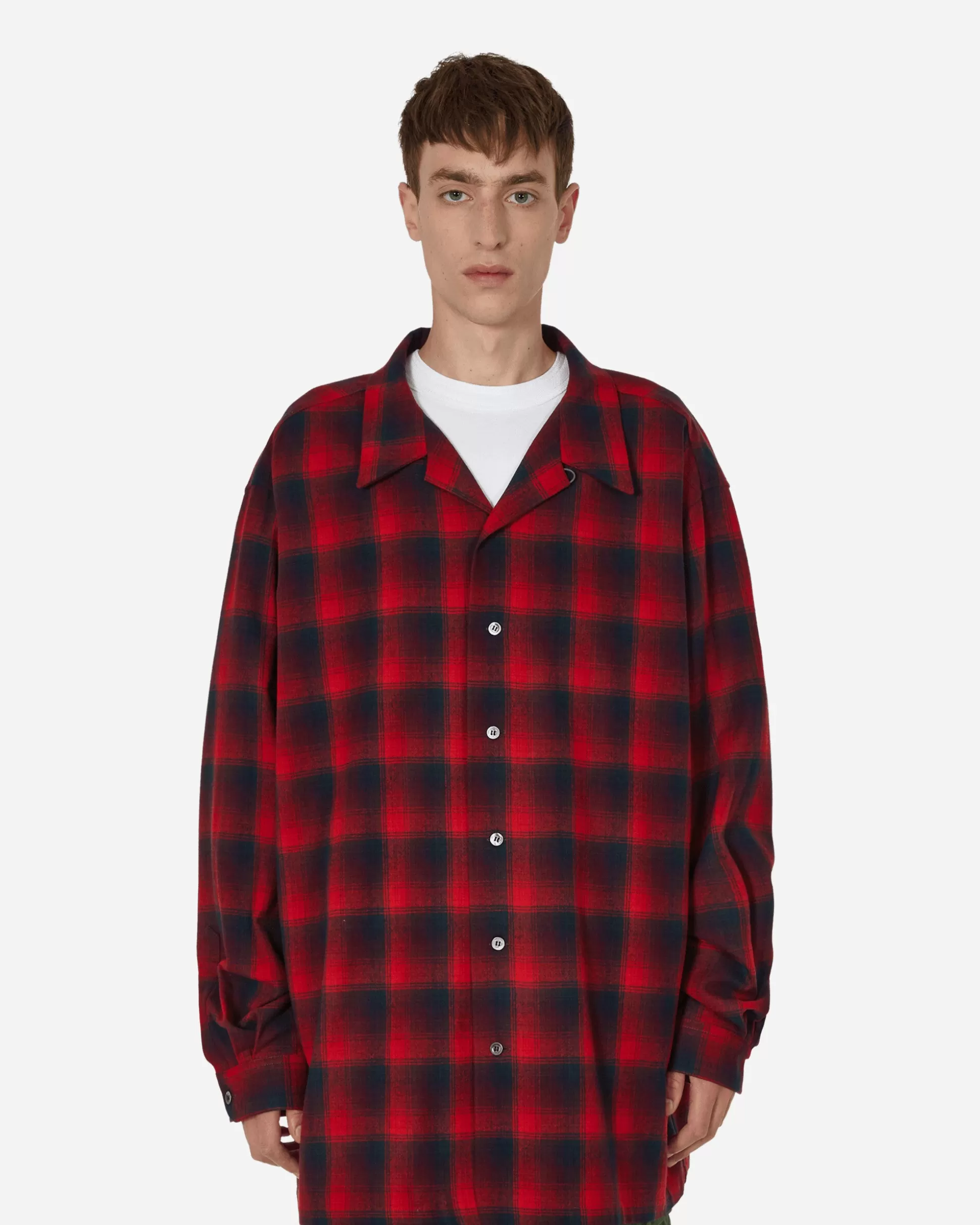 Maison Margiela Pendleton Oversized Shirt Red Flash Sale