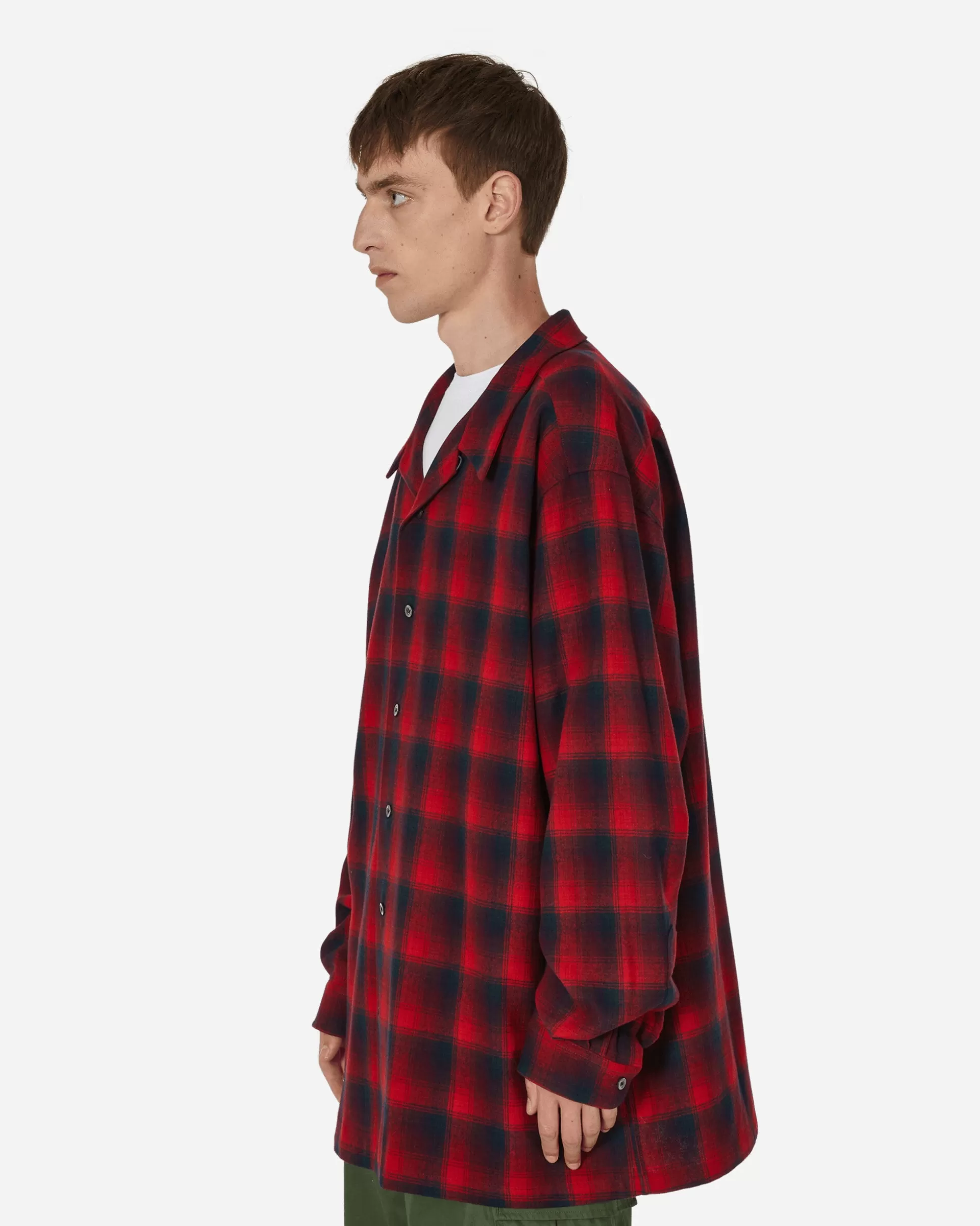 Maison Margiela Pendleton Oversized Shirt Red Flash Sale