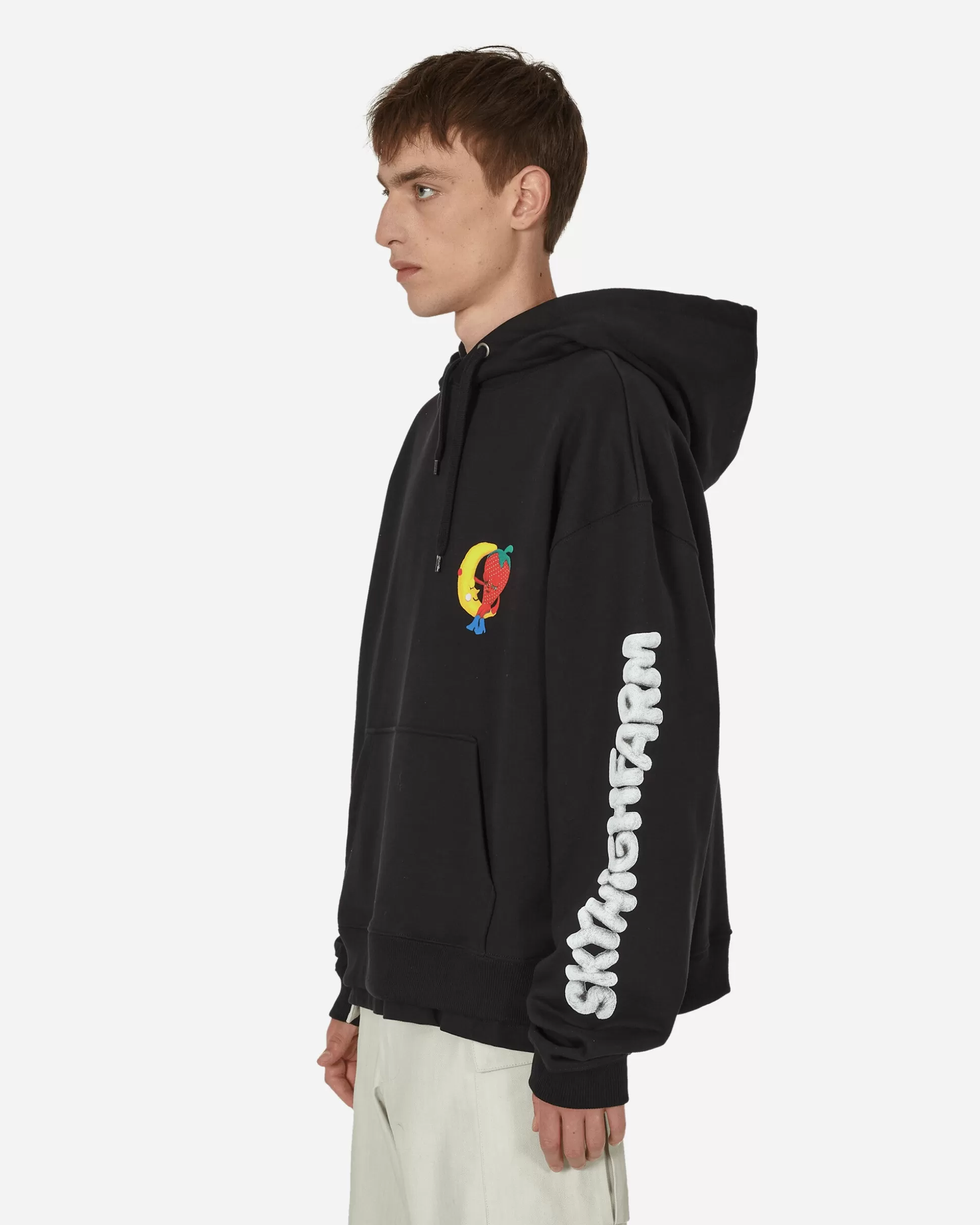 Sky High Farm Perennial Shana Graphic Hooded Sweatshirt Black New